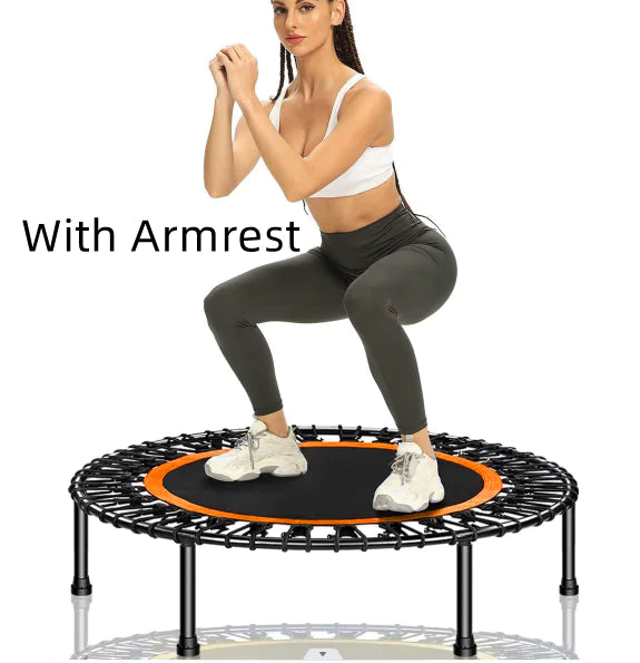 Orange-Trampoline With Handrail