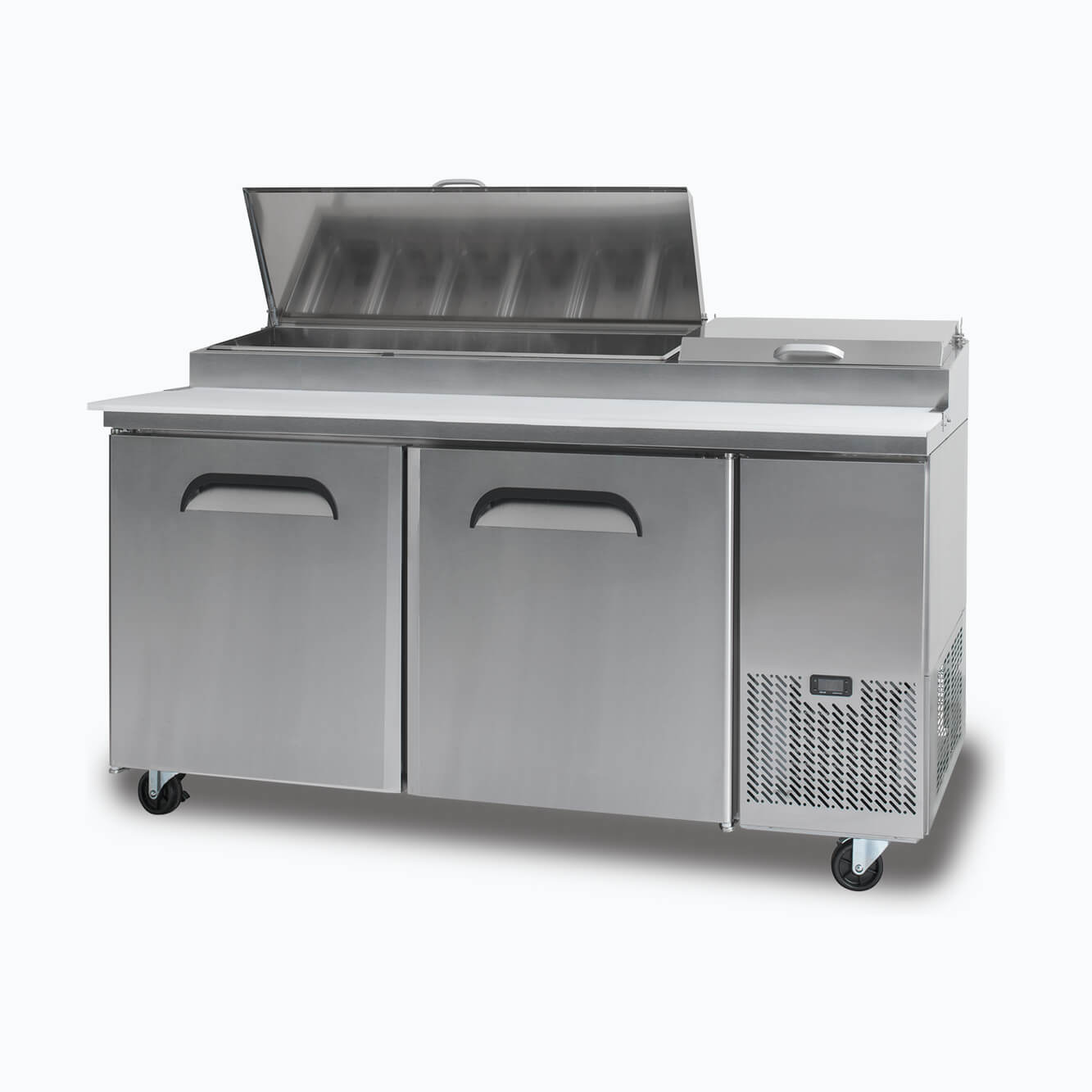 Bromic PP1700 Stainless Steel Two Door Commercial Food Prep Counter - Perfect for Restaurants, Catering & Kitchen Storage