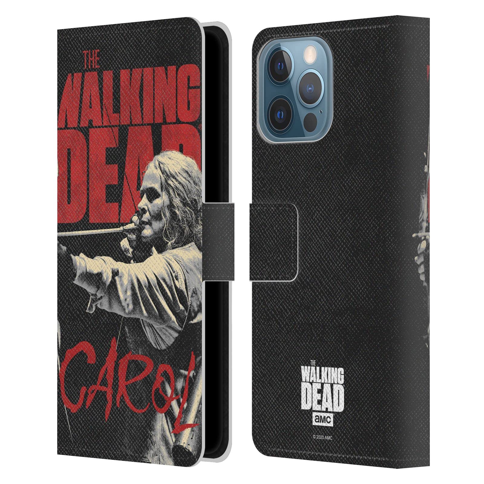 Official AMC The Walking Dead Carol Season 10 iPhone 13 Pro Max Leather Book Wallet Case - Premium Character Portrait Design for Walking Dead Fans | Perfect for Comic Con, Themed Parties & Zombie Apocalypse Lovers