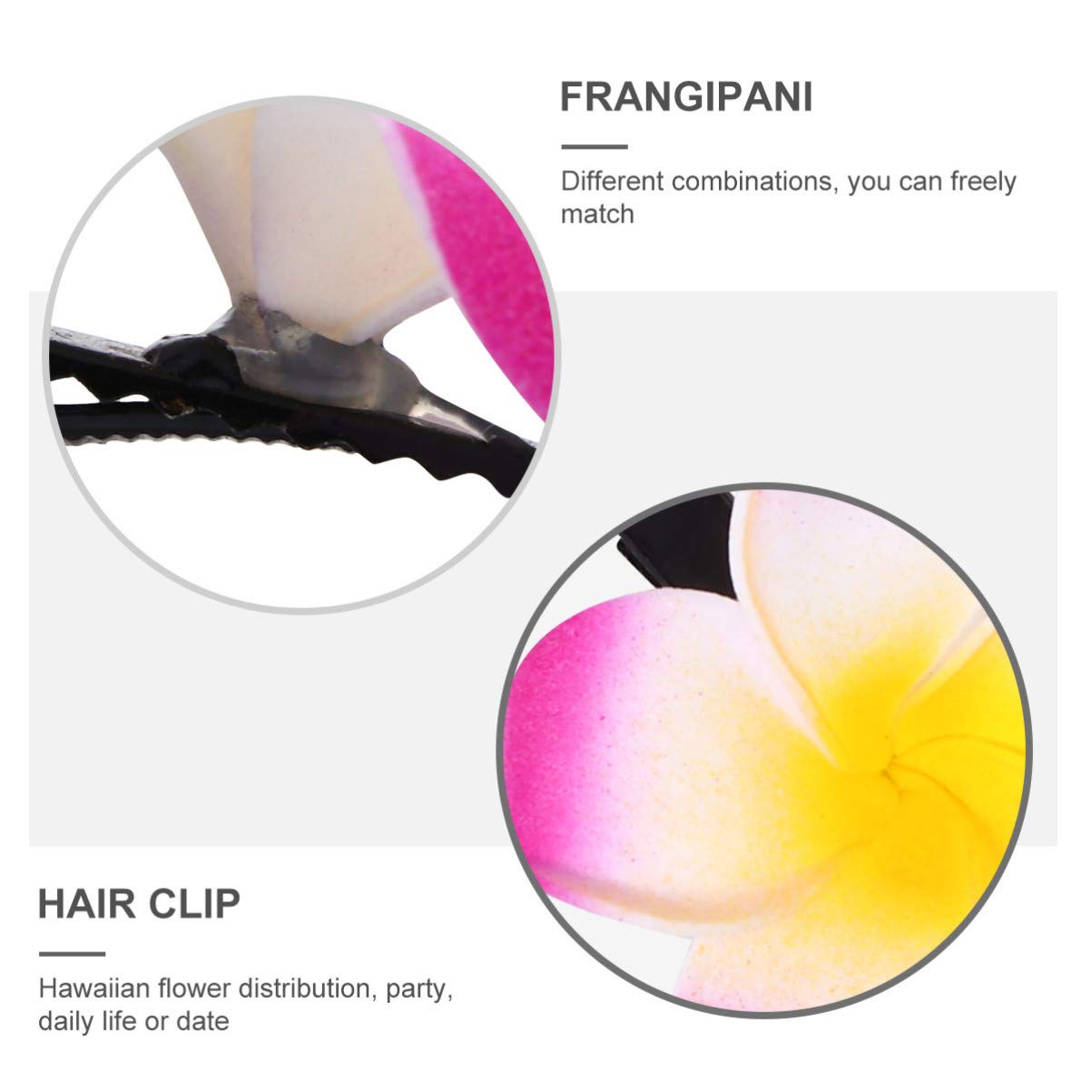 Beaupretty 18Pcs Hawaiian Hair Clips - Plumeria & Hibiscus Flower Bridal Accessories for Wedding & Travel