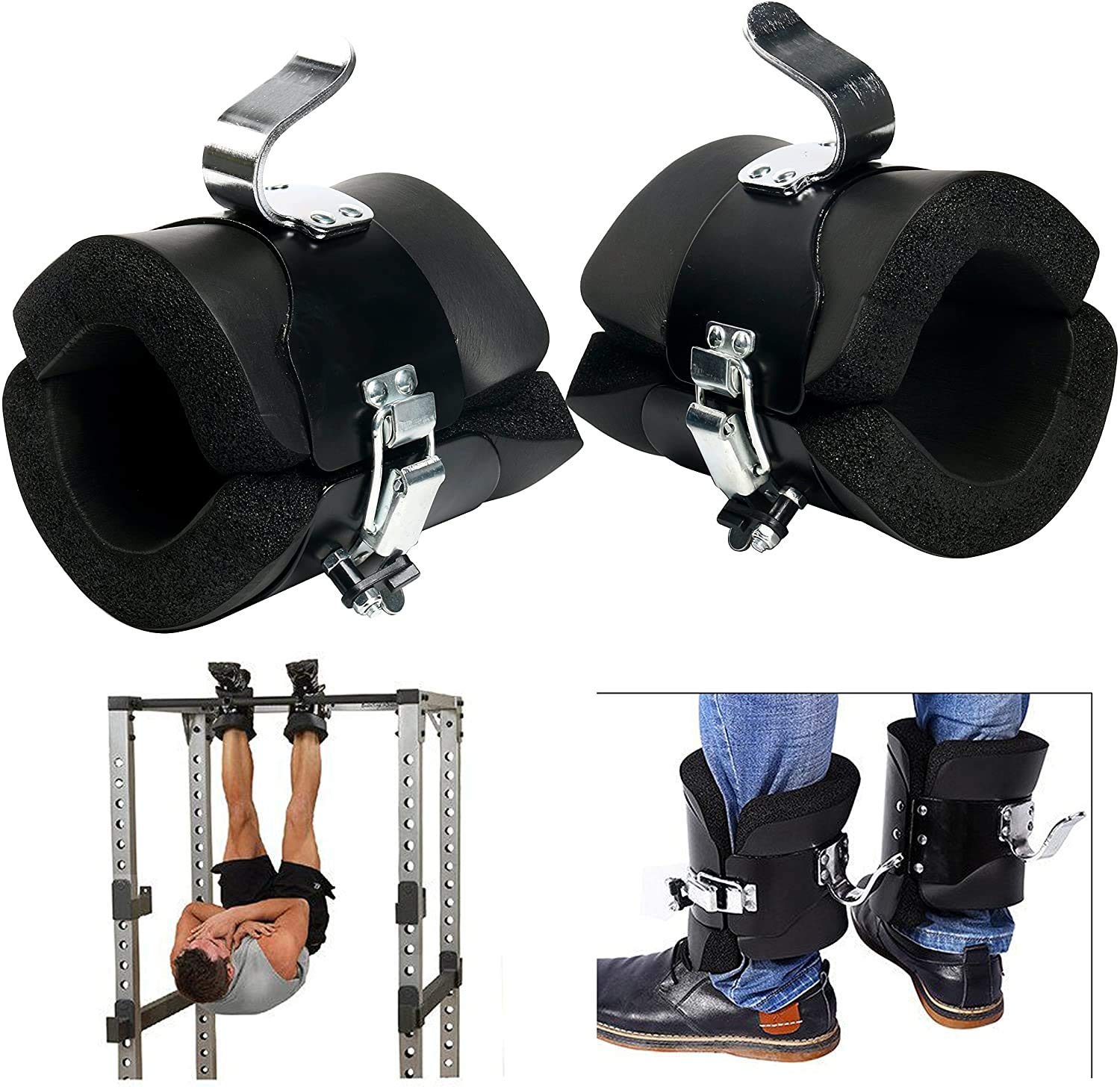 Anti Gravity Inversion Boots for Back Pain Relief & Spinal Decompression - Hanging Upside Down Fitness Equipment for Home Gym & Yoga Training