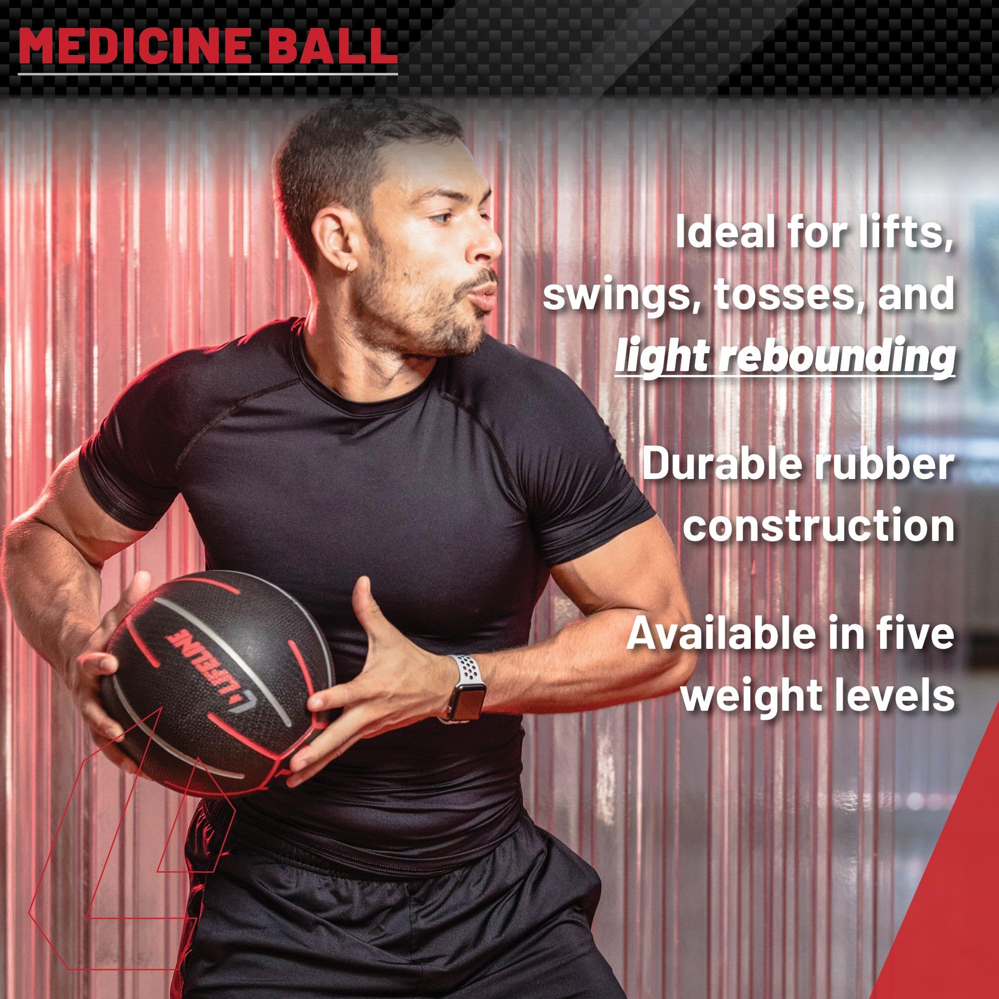 Medicine Ball for Strength & Stability Training - Non-Slip Textured Surface with Light Bounce - Durable Home Gym Equipment for CrossFit, Yoga & Functional Fitness Workouts