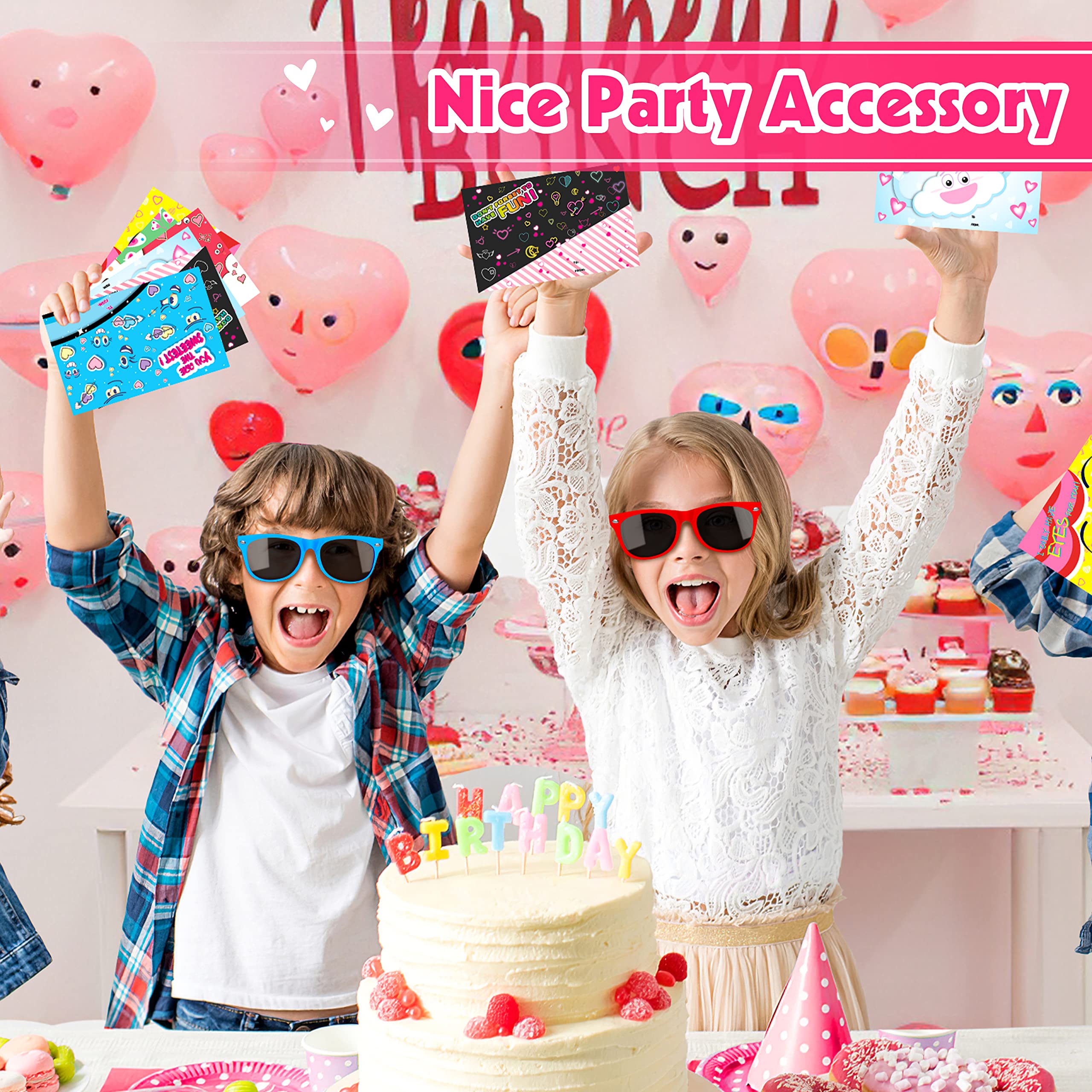 **GINMIC 24-Pack Kids Sunglasses Neon Party Favors with Cards - Fun Sunglasses for Boys & Girls - Perfect for Birthday Parties, Beach, Pool & Outdoor Activities**