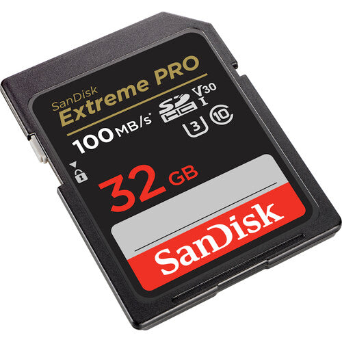 SanDisk Extreme PRO 32GB SDHC UHS-I Memory Card - 100MB/s High Speed for DSLR Cameras, 4K Video & Action Photography