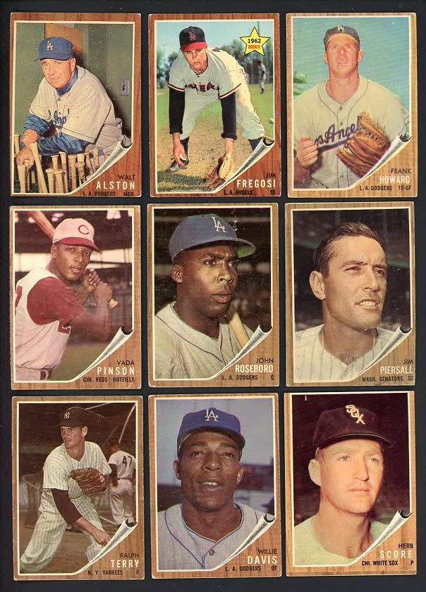 1962 Topps Baseball Cards Lot of 166 - Graded GD-VG/VG - Featuring Pinson, Howard, Davis & More - Vintage Sports Collectibles for Display & Investment
