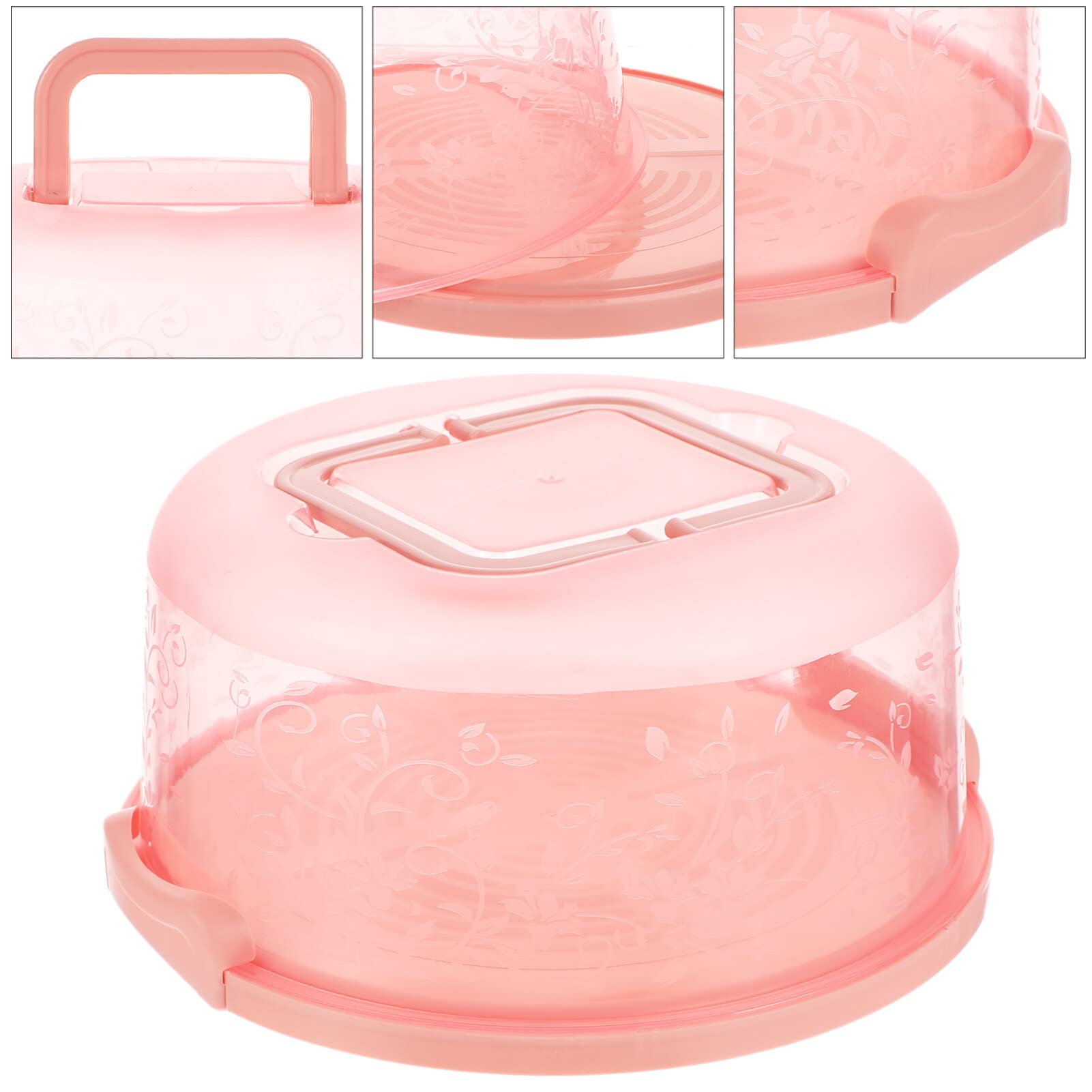 Bestoyard 10-Inch Round Cake Carrier with Dome Lid & Handle - Portable Cake Stand for Pies, Desserts & Baking - Perfect for Travel, Parties, Picnics & Food Storage (PP Material, Airplane Safe)