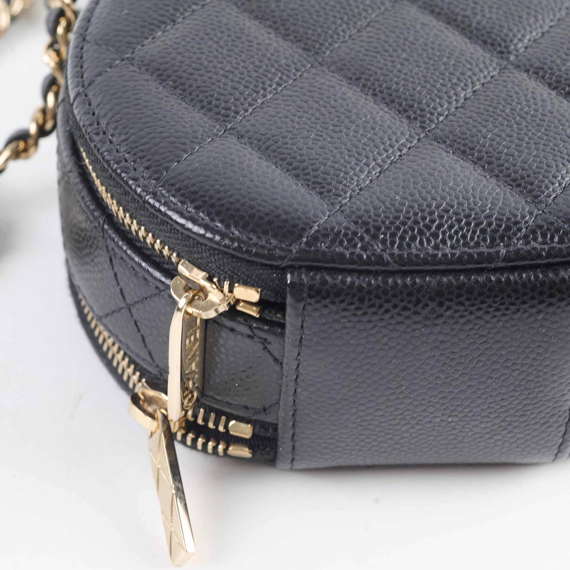 Chanel Black Caviar Round Top Handle Crossbody Vanity Bag - Luxury Designer Handbag for Women, Perfect for Evening Out & Special Occasions