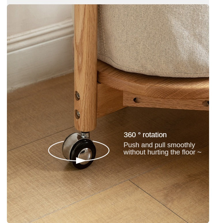 Solid Oak Wood Mobile Clothes & Hat Rack - Portable Wardrobe Organizer for Bedroom, Entryway, or Closet Storage