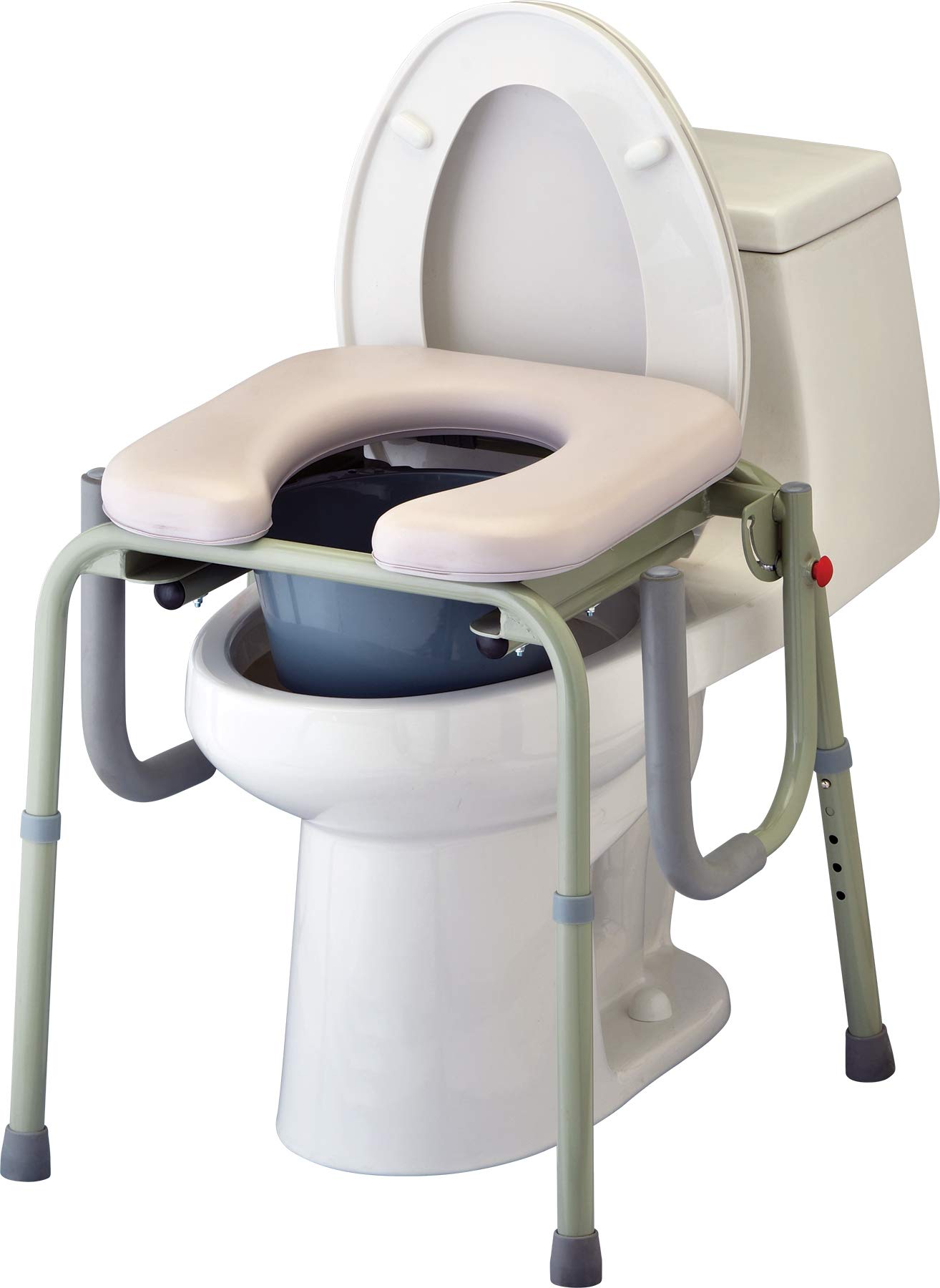 NOVA Medical Drop Arm Commode with Padded Seat - Adjustable Height Bedside Toilet Chair with Bucket, Lid & Splash Guard for Elderly & Disabled - Gray Stand-Alone Commode for Home Care & Hospital Use