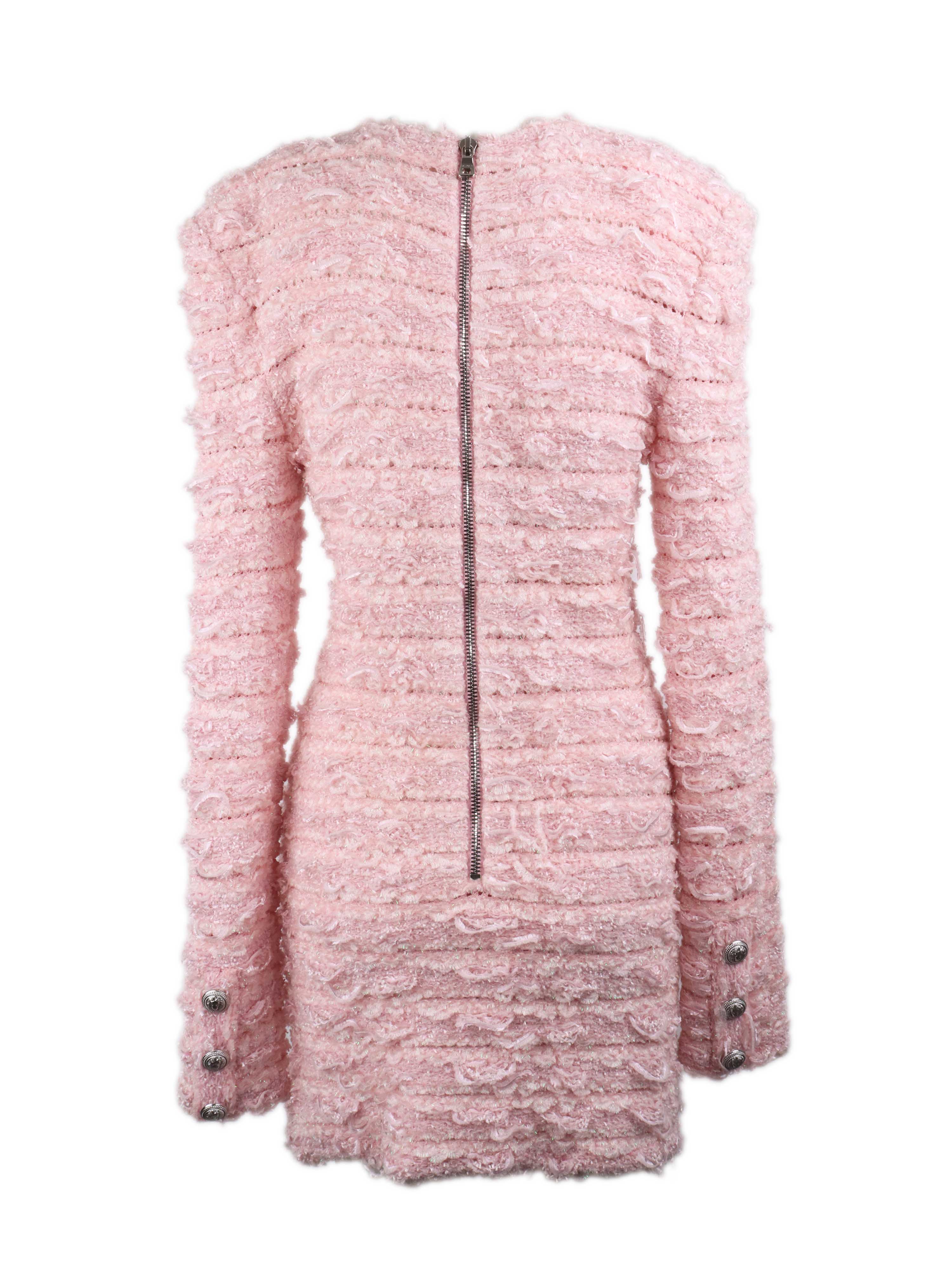 Balmain Pink Mini Dress for Women - Elegant Party & Evening Wear - Sexy Cocktail Dress for Night Out, Date Night, and Special Occasions