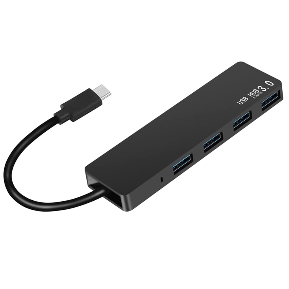 USB C Hub 4-in-1 Multiport Adapter - 4 USB 3.0 Ports Aluminum Type C Hub for MacBook Pro/Air, iMac, Mac Mini, iPad Pro & USB-C Devices - High Speed Data Transfer for Home Office, Travel & Workstation Setup