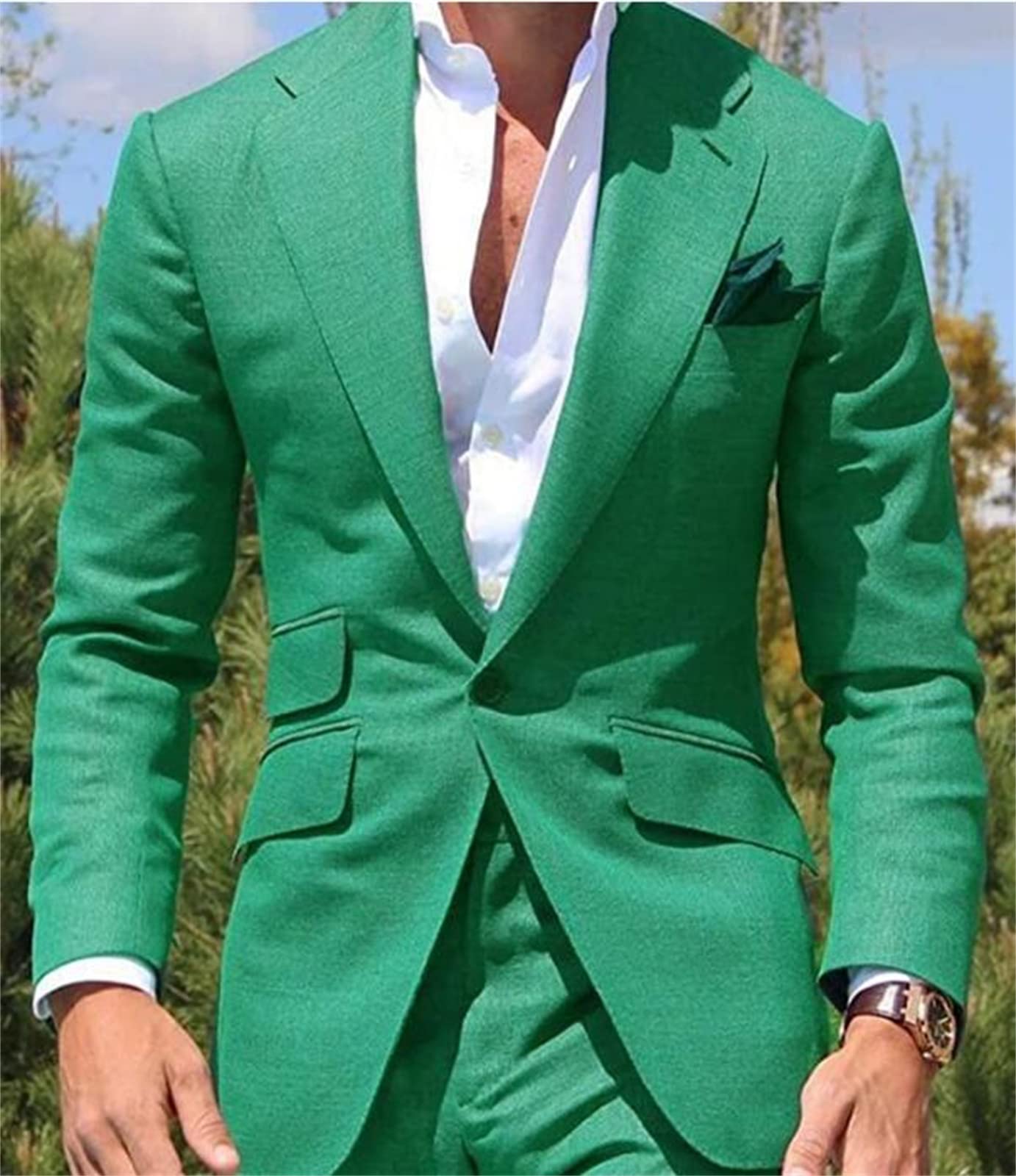 2 Pcs Men's Suits (Jacket + Pants) - Slim Fit Business Wedding Tuxedo Grooms Office Suits - Formal Attire for Groom, Business Meetings & Special Occasions
