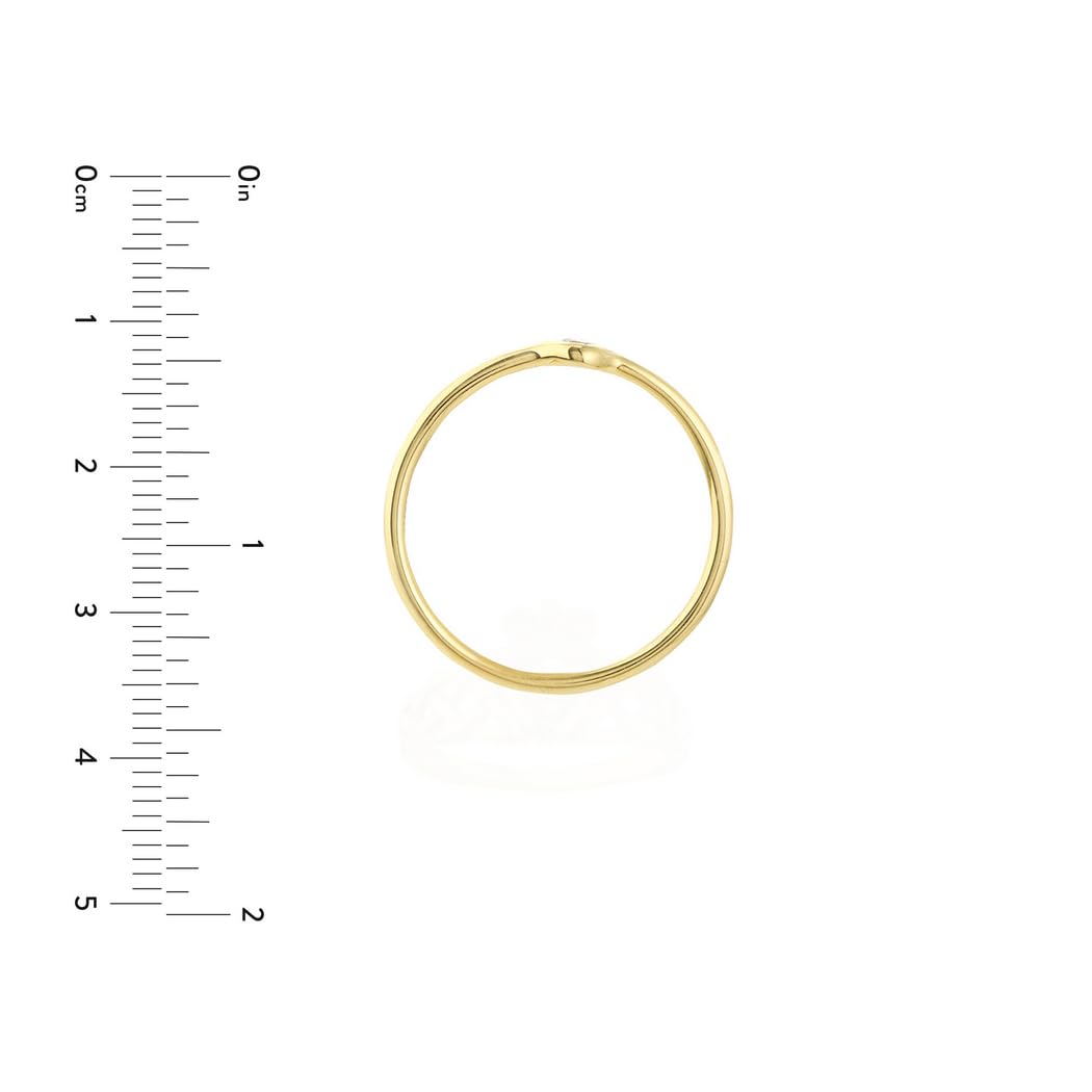 14K Gold Round Diamond Ring for Women - 0.030ct Rose/White/Yellow Gold Size 6-8 | Elegant Wedding, Engagement & Anniversary Jewelry Gift
