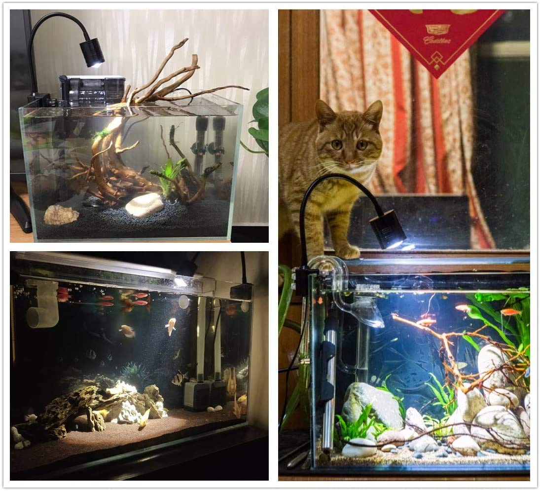 LED Aquarium Light for Freshwater Fish Tanks - Adjustable 3000K/4000K/6000K Full Spectrum Lighting for Planted Aquariums, Vivariums & Terrariums - Perfect for Aquatic Plants, Coral Growth & Fish Health Enhancement