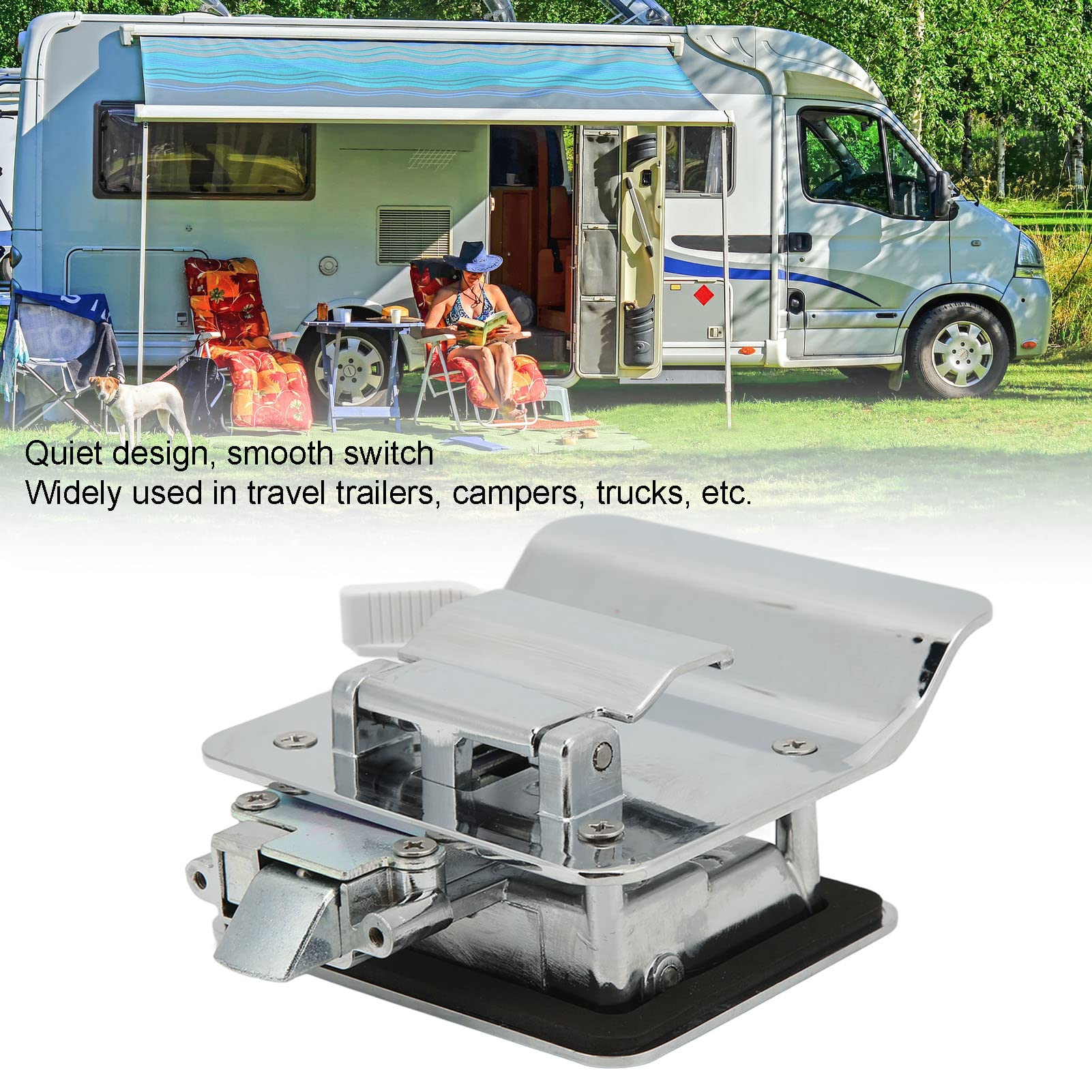 RV Entrance Door Lock with Built-in Deadbolt - Durable Aluminum Alloy for Travel Trailers, Motorhomes & Trucks (Chrome Finish) | Secure Access for RV Camping & Road Trips