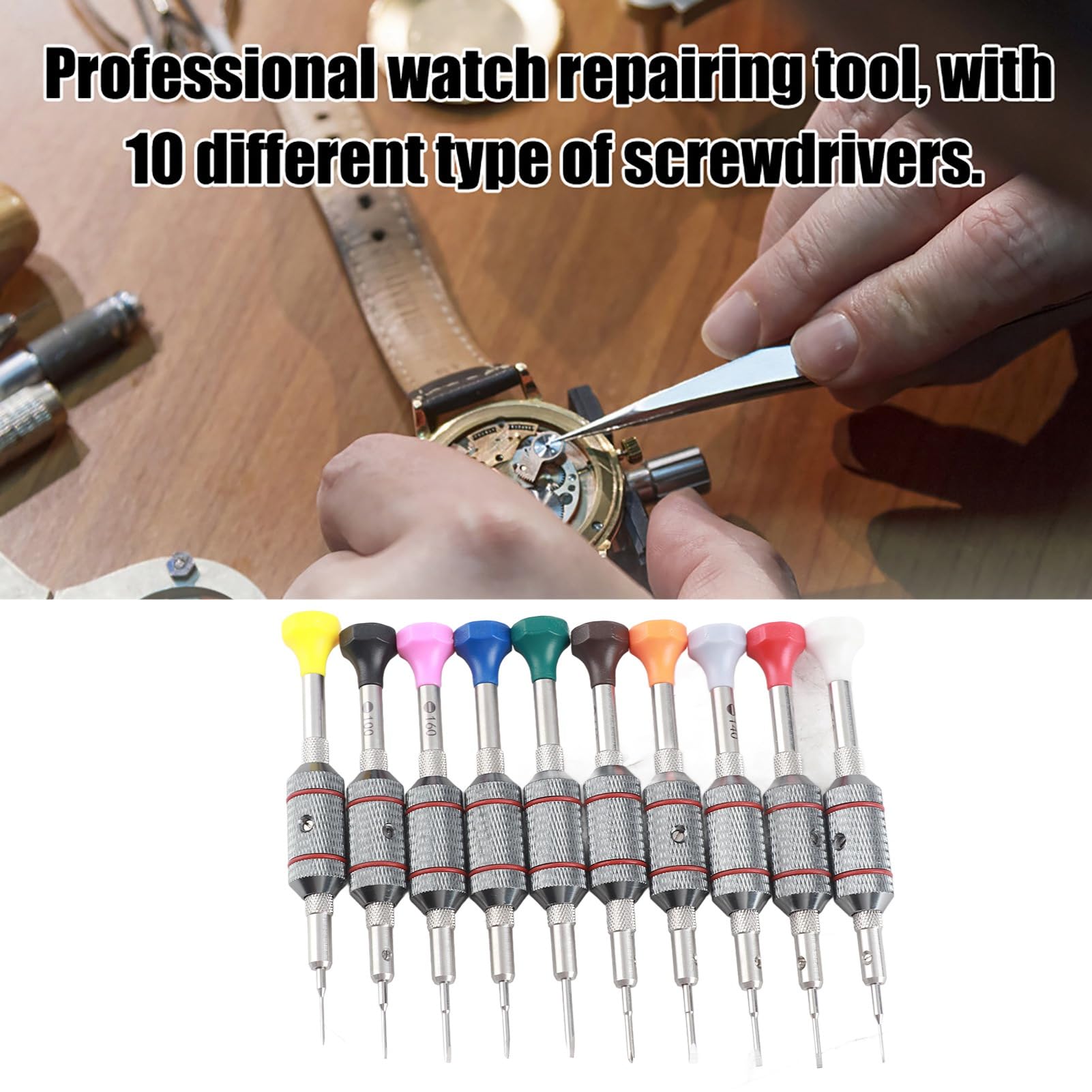 10-Piece Professional Watch Repair Screwdriver Set with Base - Precision Tools for Watchmakers, Jewelry & Eyeglass Repair - Ideal for Home, Workshop & DIY Enthusiasts