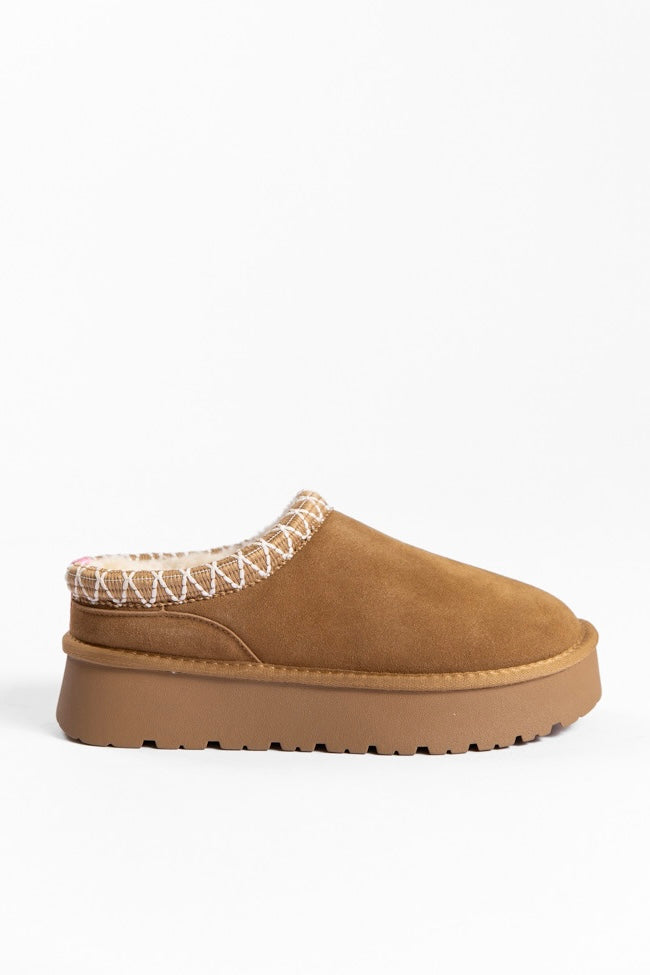 Sydney Chestnut Platform Slippers - Comfortable Women's House Shoes for Indoor & Outdoor Use - Cozy Home, Lounge & Casual Wear - FINAL SALE