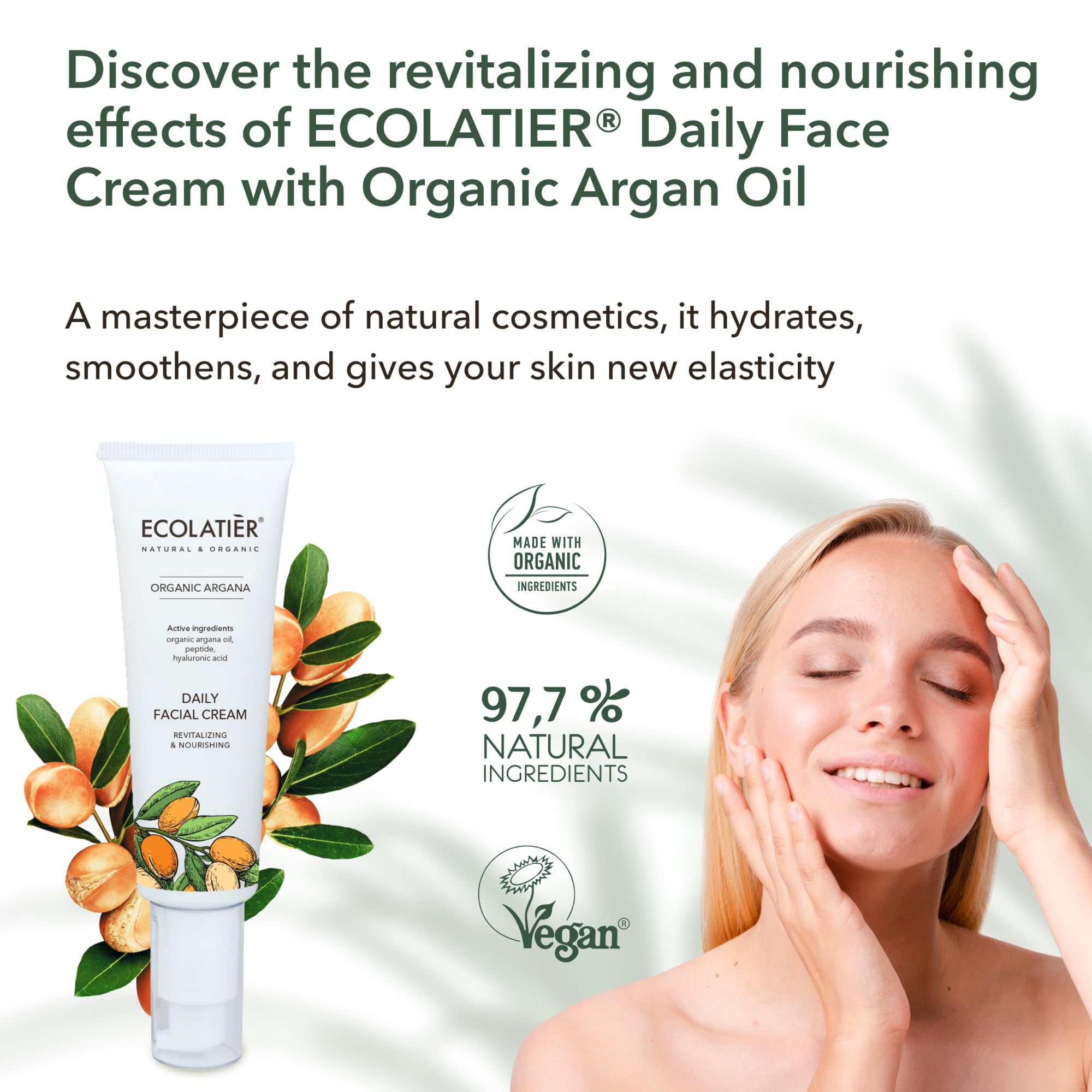 Organic Skincare Bundle - Micellar Cleansing Water, Foaming Facial Cleanser & Daily Moisturizing Cream with Aloe Vera & Argan Oil - Hydrating, Nourishing & Gentle for All Skin Types - Vegan & Cruelty-Free - Perfect for Daily Skincare Routine, Travel & Sensitive Skin Care