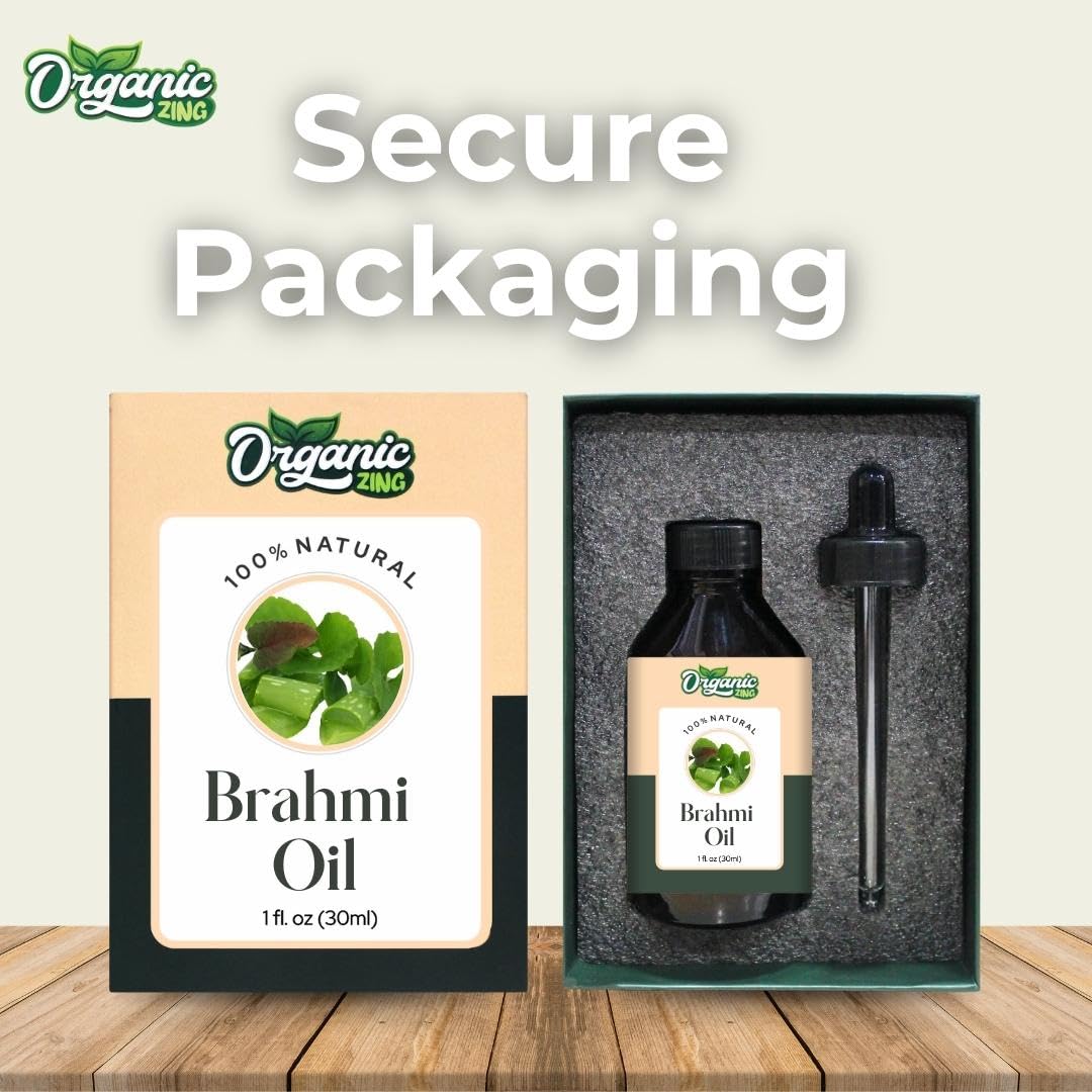 Pure Organic Brahmi Oil for Skin, Face & Hair Care | 100% Natural Aromatherapy & Diffuser Essential Oil | Deep Conditioning Treatment | Perfect for Massage, Scalp Therapy & Relaxation - 30ml Bottle