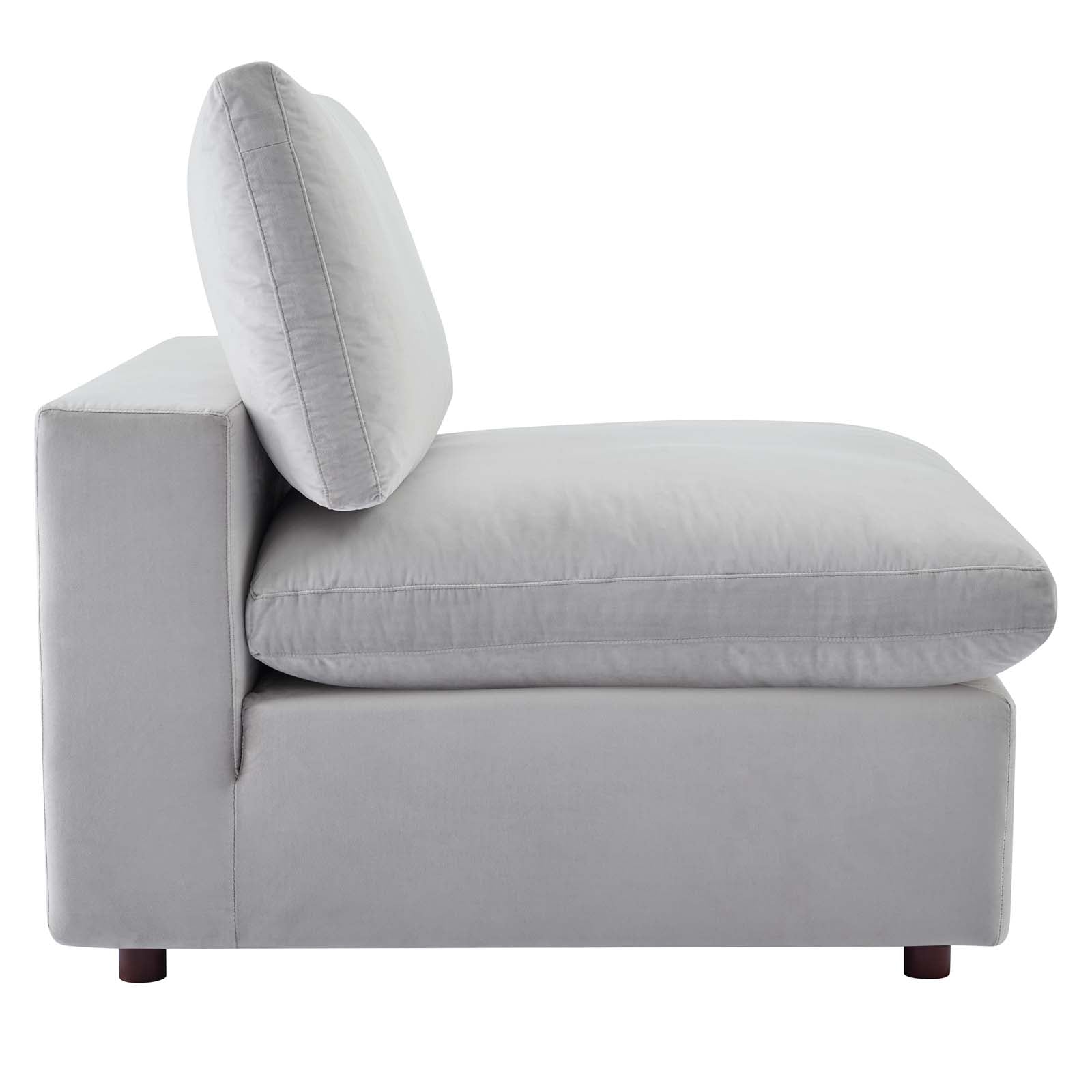 Premium Commix Down Filled Overstuffed Velvet Armless Accent Chair - Plush Comfort for Living Room, Bedroom or Office Decor