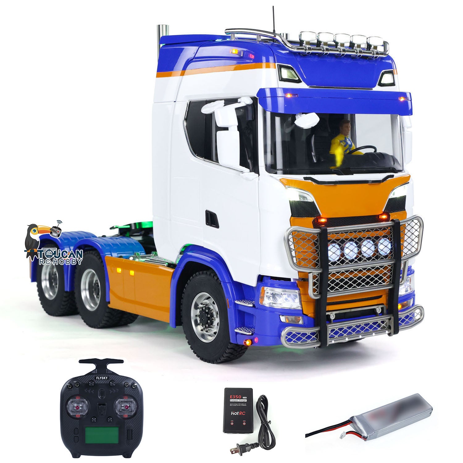 1/14 Scale Metal Remote Control Tractor RC Truck - 2 Speed Gearbox, ST8 Radio with Realistic Sound & Light Effects | Off-Road Adventure, Construction Site Play, Farm Toy Collection
