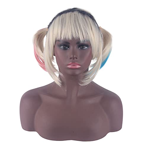 Birds of Prey Cosplay Wig - Short Gradient Ponytail Wig for Carnival, Nightlife, Club Parties & Anime Dress Up (Black) - Perfect for Halloween, Cosplay Events & Themed Parties