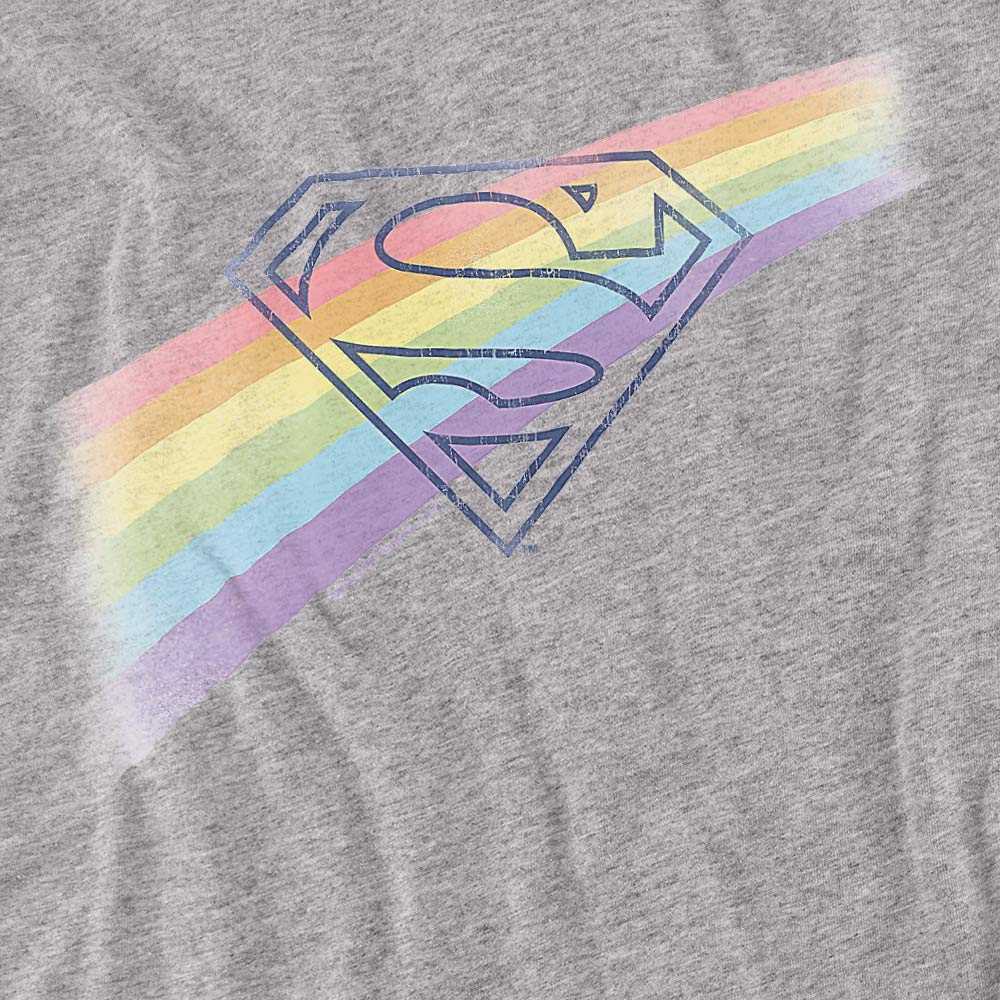 Superman Distressed Outline Women's T-Shirt | Vintage Graphic Tee for Casual Wear | Perfect for Cosplay, Comic Con & Everyday Fashion