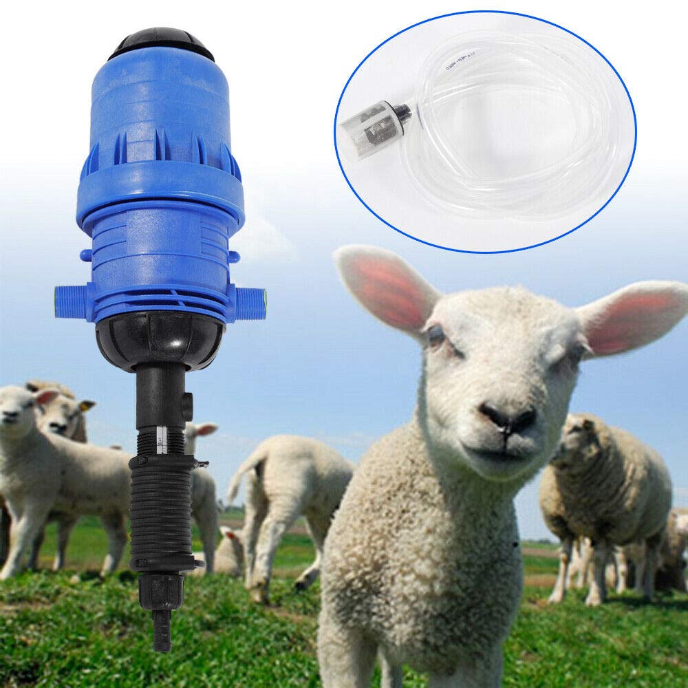 Automatic Water-Powered Fertilizer Injector Pump - Adjustable 0.4-4% Dosing Proportioner for Hydroponics & Agriculture (4-30℃) | Perfect for Greenhouse Irrigation, Lawn Care & Liquid Chemical Distribution