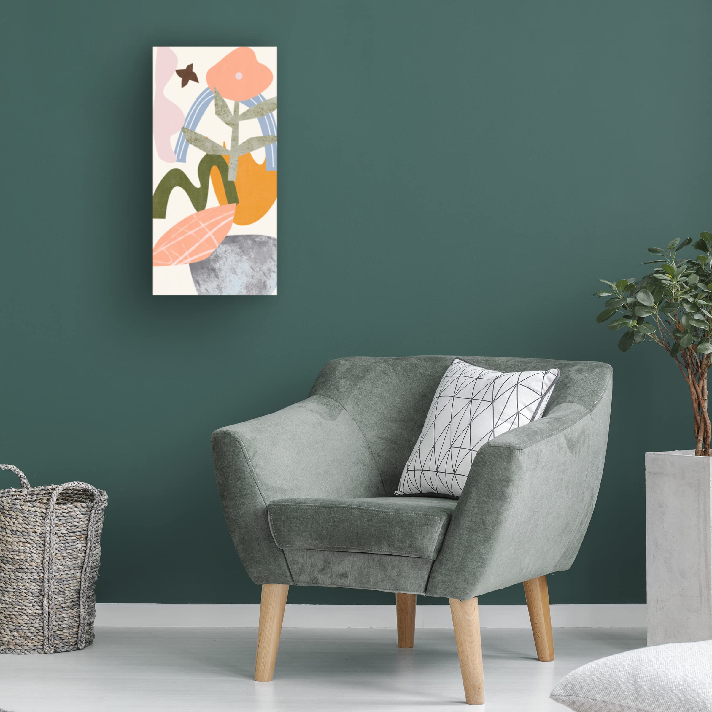 Trademark Fine Art 'Lunar Flower V' Canvas Wall Art Print by Melissa Wang - Modern Botanical Decor for Living Room, Bedroom & Office