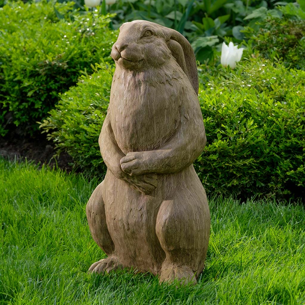 Campania International Harvey Rabbit Garden Statue - Elegant Outdoor Decor for Patio, Lawn, and Garden