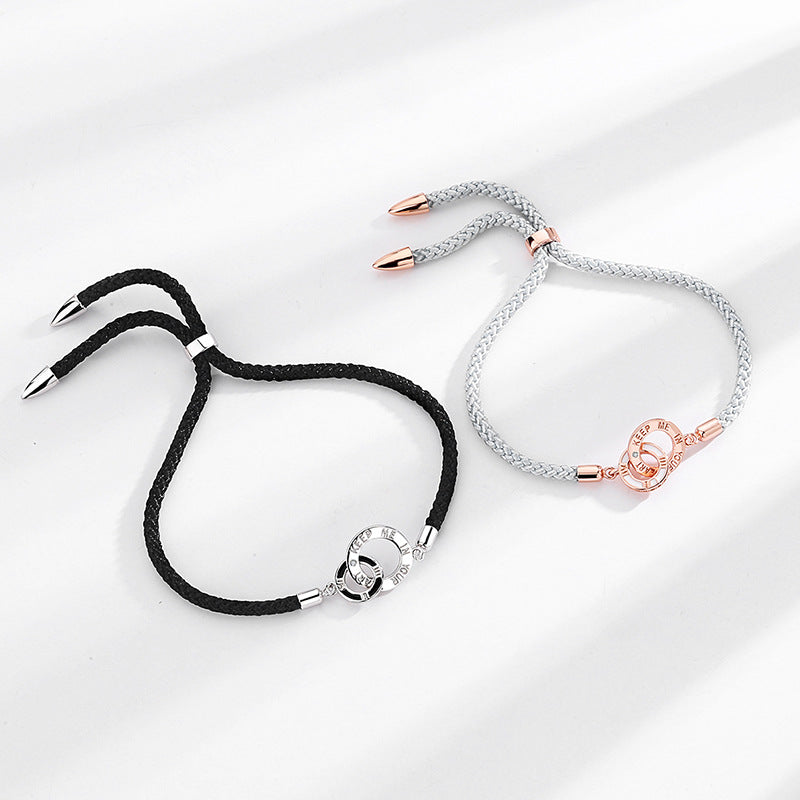 Mabius Circle Connected Couples Bracelet - C25 Matching Love Bracelets for Couples | Romantic Gift for Anniversaries, Valentine's Day & Long Distance Relationships