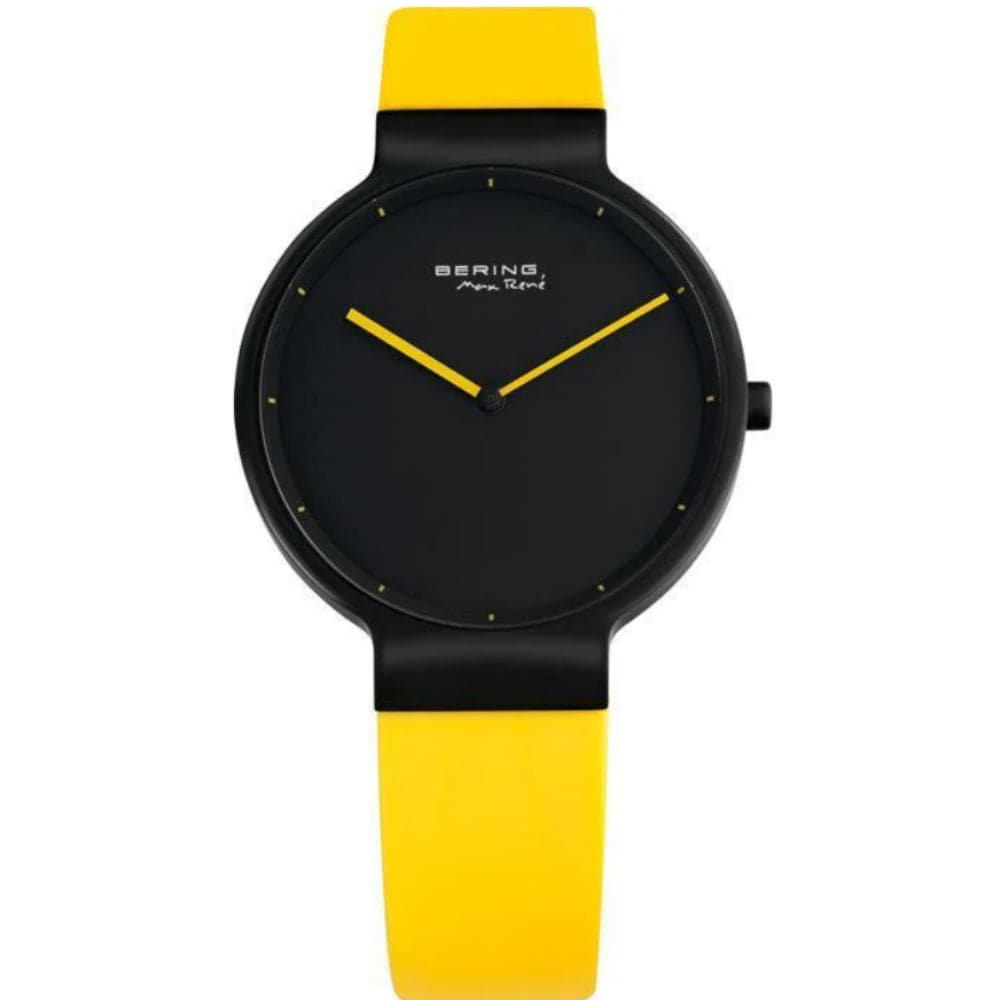 BERING Women's Watch 12631-827 - Yellow Rubber Strap, Waterproof, Fashionable Timepiece for Everyday Wear & Outdoor Activities