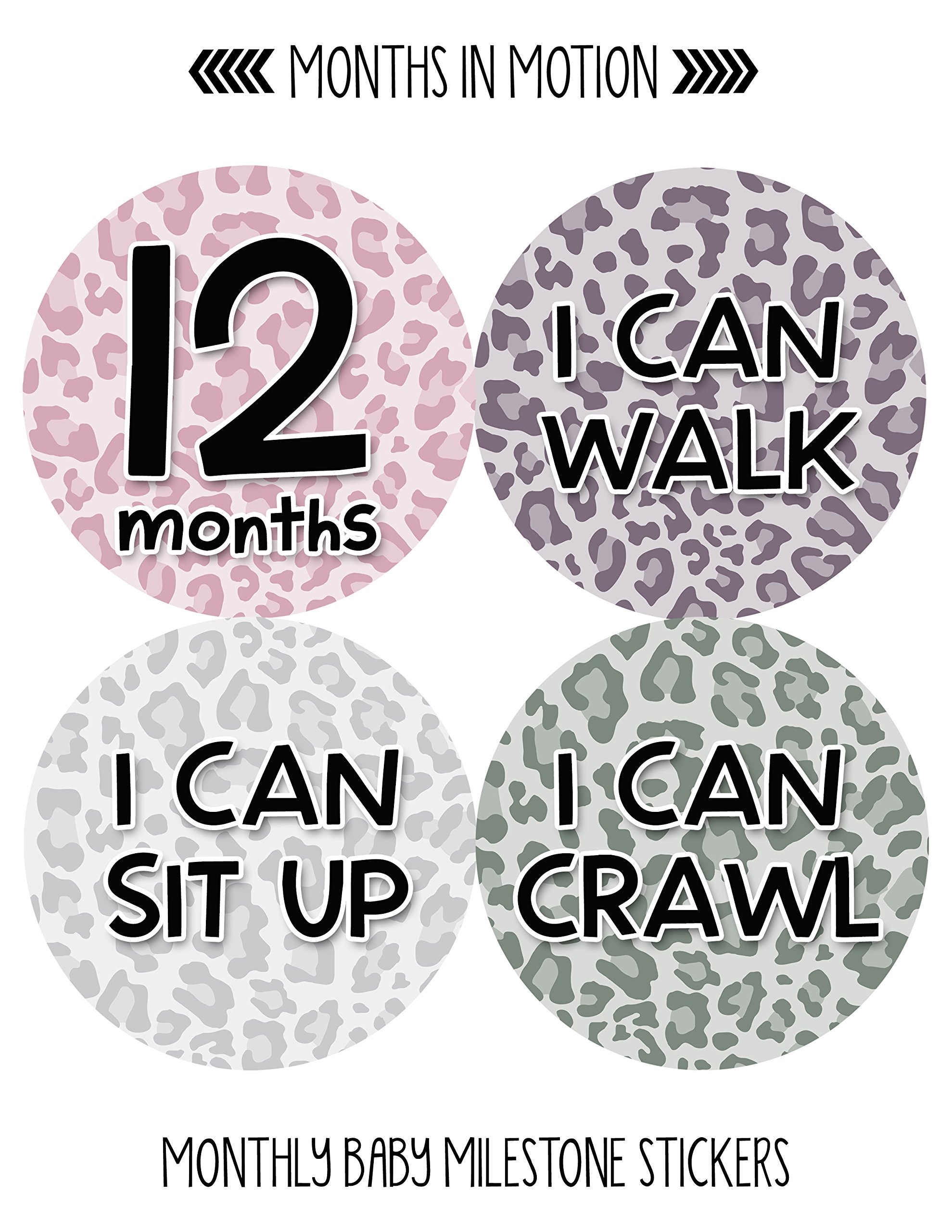 Baby Monthly Milestone Stickers Set of 20 - Newborn Girl Growth Tracking Stickers - Cute Monthly Photo Markers for Baby's First Year - Perfect for Baby Albums, Scrapbooking & Monthly Photo Shoots