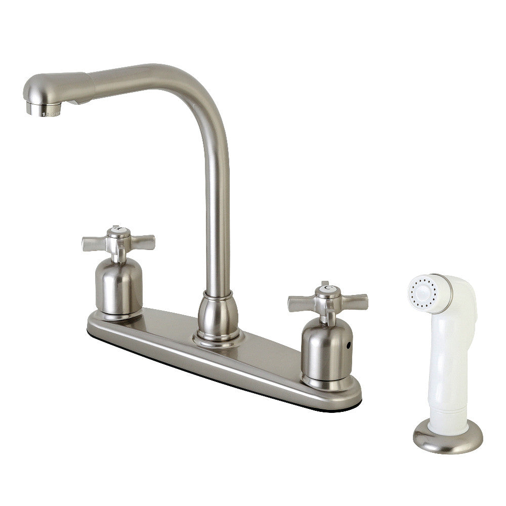 Kingston Brass FB718ZX Millennium 8 Inch Centerset Kitchen Faucet with Pull-Down Sprayer - Perfect for Modern Kitchens and Easy Dishwashing