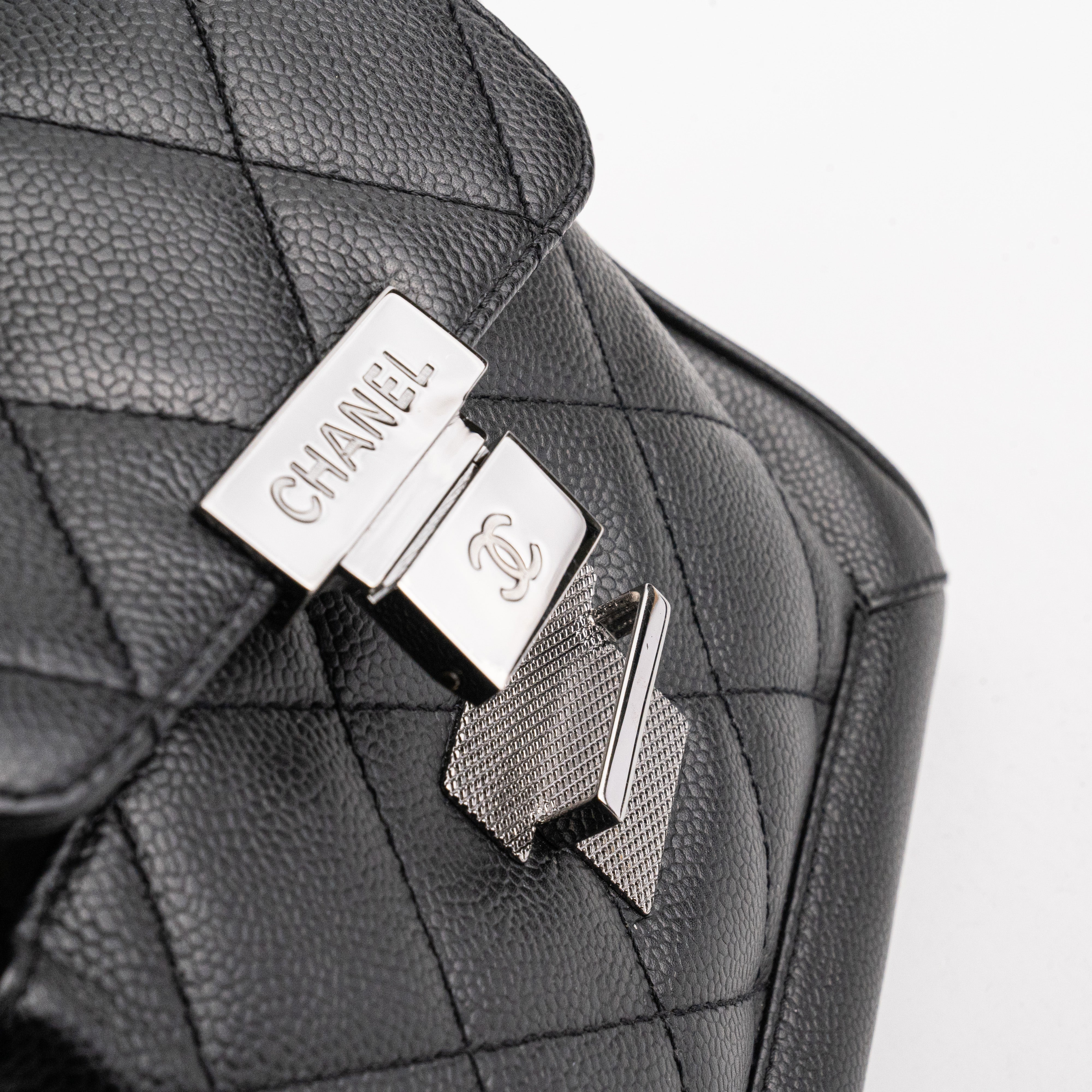 Chanel Black Caviar Leather Seasonal Shoulder Flap Bag - Luxury Designer Handbag for Women, Perfect for Parties, Work & Everyday Use