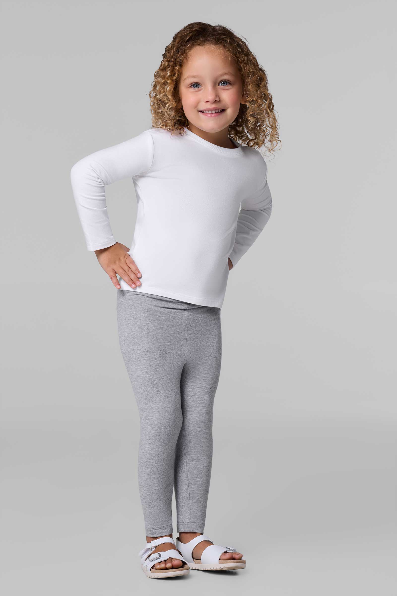 Toddler Monterey Summer Leggings - Soft Stretchy Grey Heather Cotton Pants for Girls & Boys | Perfect for Playtime, Daycare & Outdoor Activities