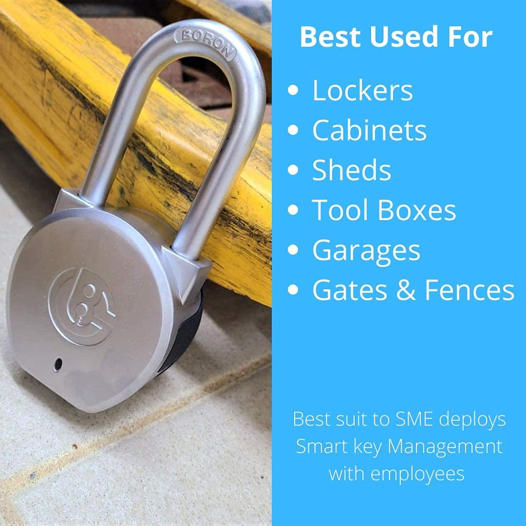Brilliant Guard Heavy Duty Smart Portable Keyless Bluetooth Padlock - Secure Lockbox for Travel, Gym Lockers & Outdoor Equipment | Waterproof Digital Lock for Bikes, Gates & Storage Units