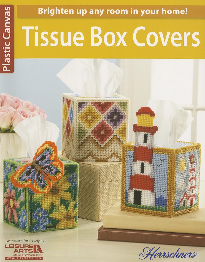 Elegant Plastic Canvas Tissue Box Cover - Decorative & Durable Home Decor for Living Room, Bedroom, or Bathroom