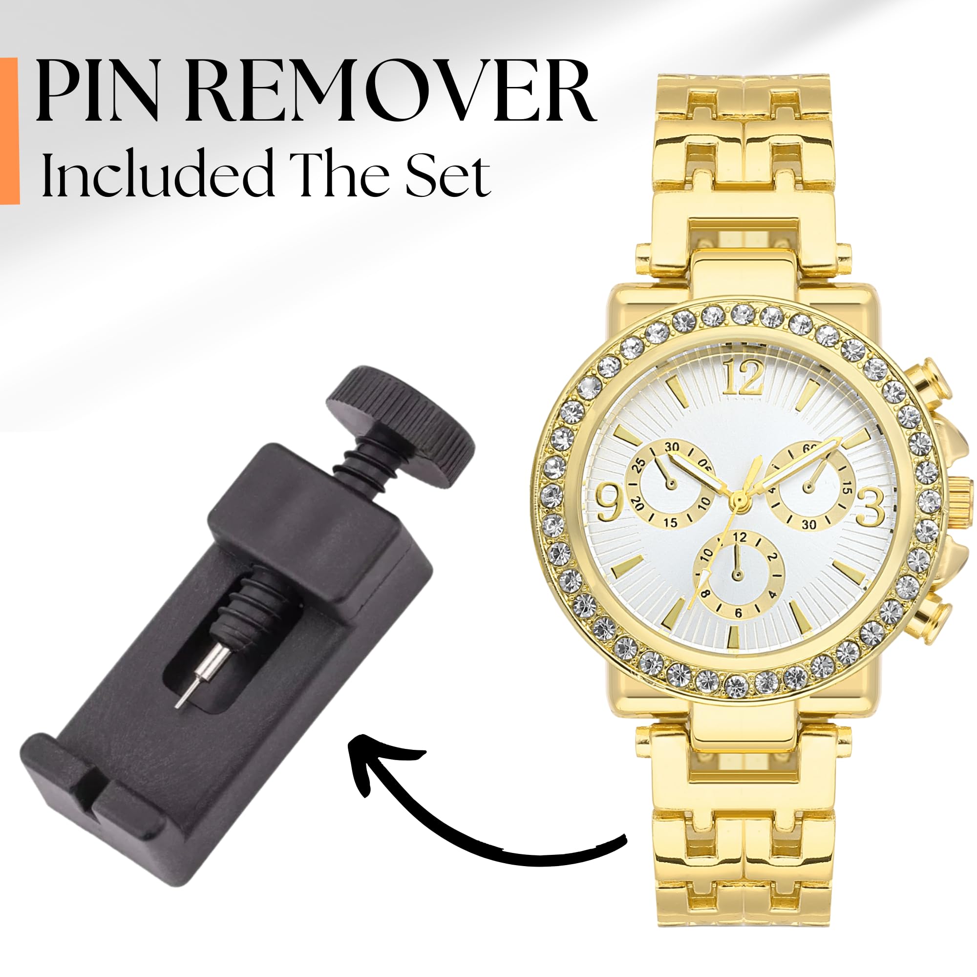 Elegant Gold Women's Watch & Bracelet Set - Stylish Dainty Watch with Gold Bracelet for Women - Fashionable Accessories for Daily Wear & Special Occasions - Perfect Birthday Gift for Mom, Wife & Loved Ones - Ideal for Office, Party & Everyday Elegance