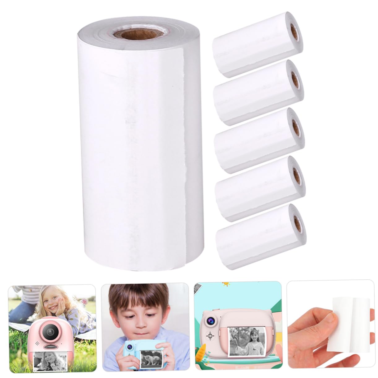 6 Rolls Thermal Paper for Contract Instant Camera - 57mm x 30mm White Thermal Printer Paper for Label Printing, Photo Printing & Receipts - Perfect for Retail, Shipping & Office Use