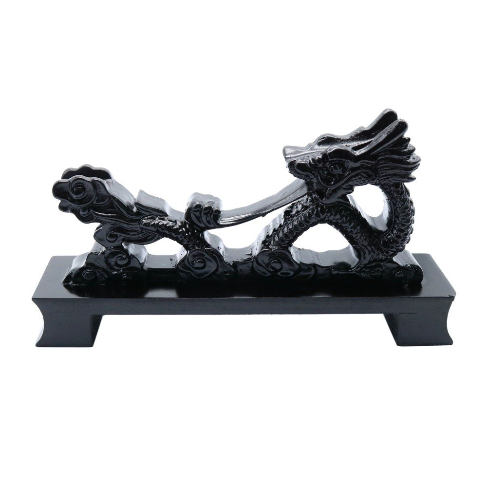 Eforlife Dragon Resin Katana Stand - Black Samurai Sword Display Holder for Katana, Wakizashi & Tanto - Perfect for Home Decor, Martial Arts Dojo, and Anime Collection Display