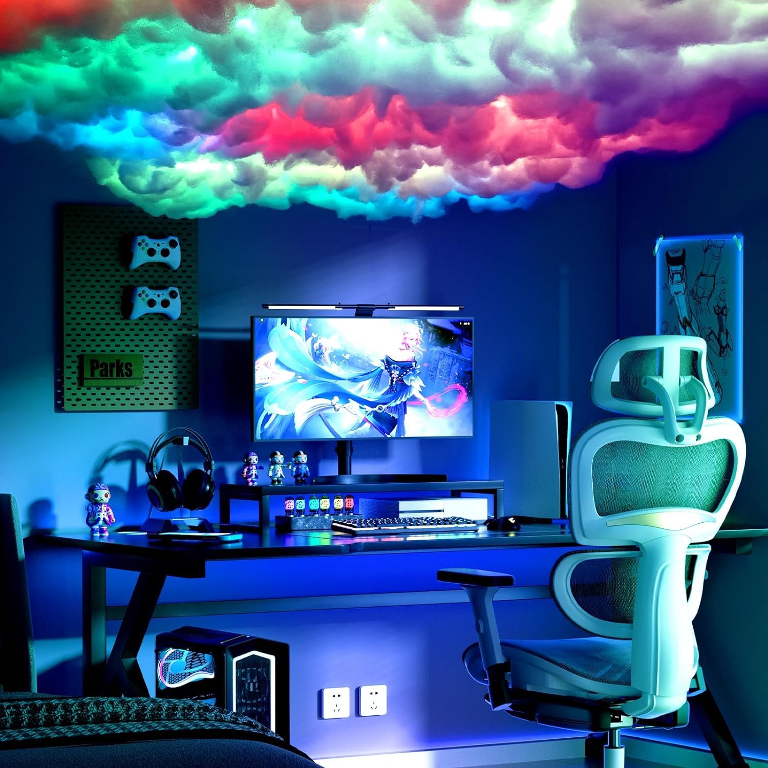 3D Thunder Cloud LED Light Strip - Music Sync Multicolor Changing Mood Light, DIY Creative Cloud Lamp for Bedroom, Gaming Room & Party Decor - Wall & Ceiling Atmosphere Lighting for Home, Events & Nightclub