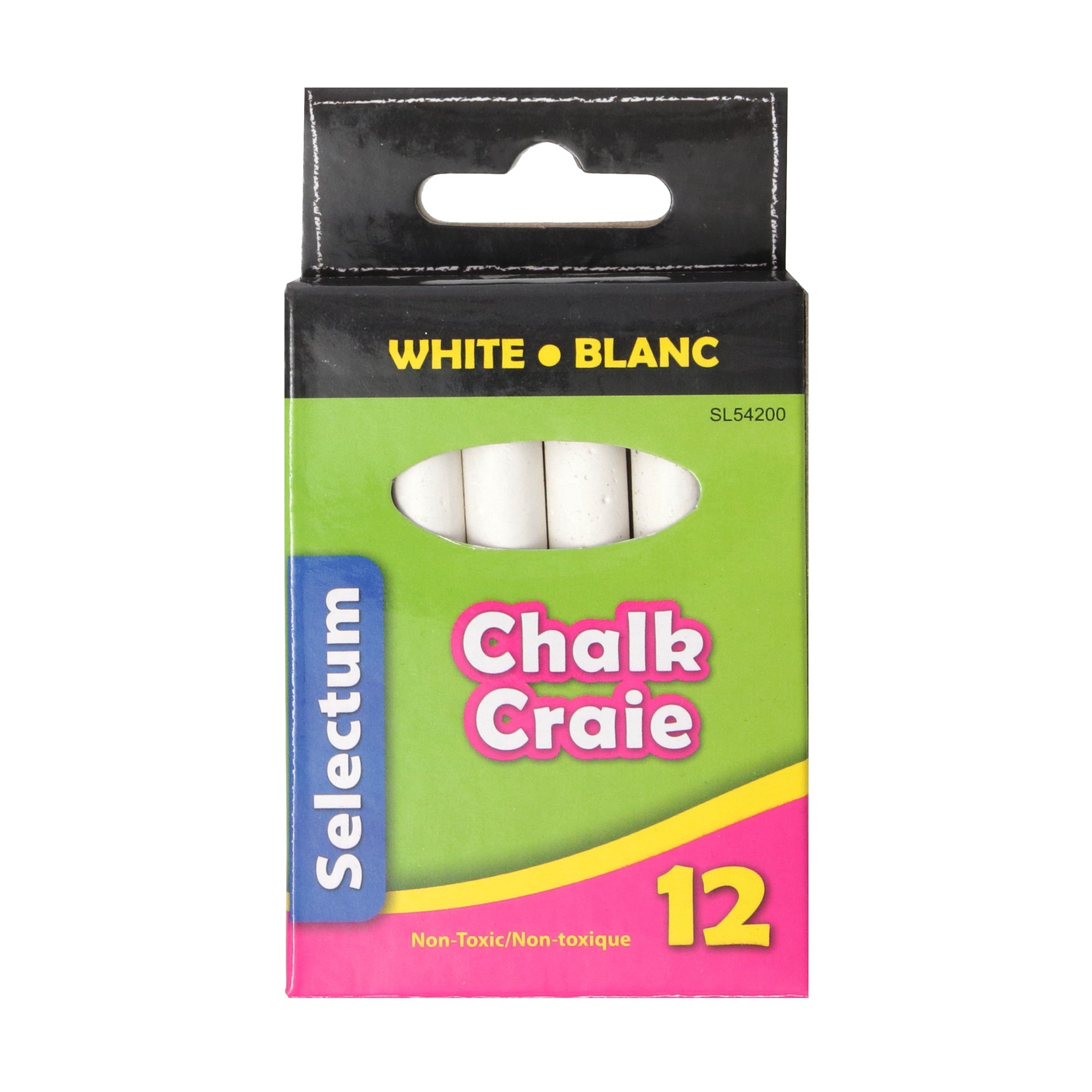 12 Pack White Chalk Sticks - Non-Toxic Dustless Chalk for Classroom, Sidewalk, and Kids Drawing | Great for Teachers, Students, and Artists
