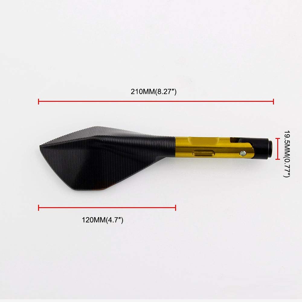 Universal Motorcycle Mirrors 360°Rotation CNC Aluminum - for Scooter ATV Bikes - Golden