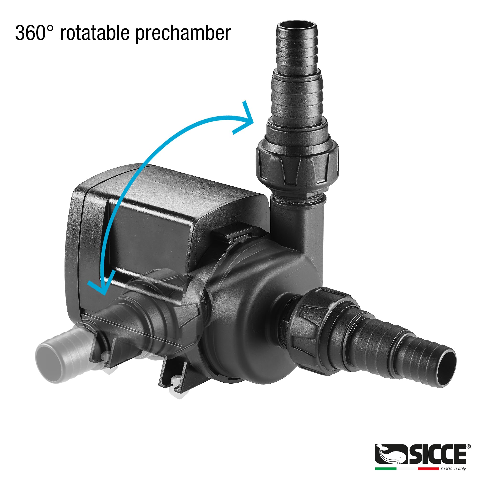 SICCE Syncra ADV 9.0 DC Water Pump 2500 GPH - Italian Made Aquarium Pump with Controller | Ultra Quiet, Submersible or External Use | Perfect for Fish Tanks, Sump Systems, Ponds, Freshwater & Saltwater Aquariums | Ideal for Water Circulation, Filtration & Aeration in Home or Commercial Aquariums