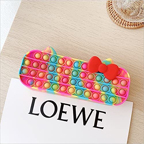 Pop It Pencil Case - Multifunctional PU Leather Zipper Pouch for School & Office Supplies - Perfect for Students, Teachers & Professionals (Great for Organizing Pens, Pencils, Markers & Small Accessories)