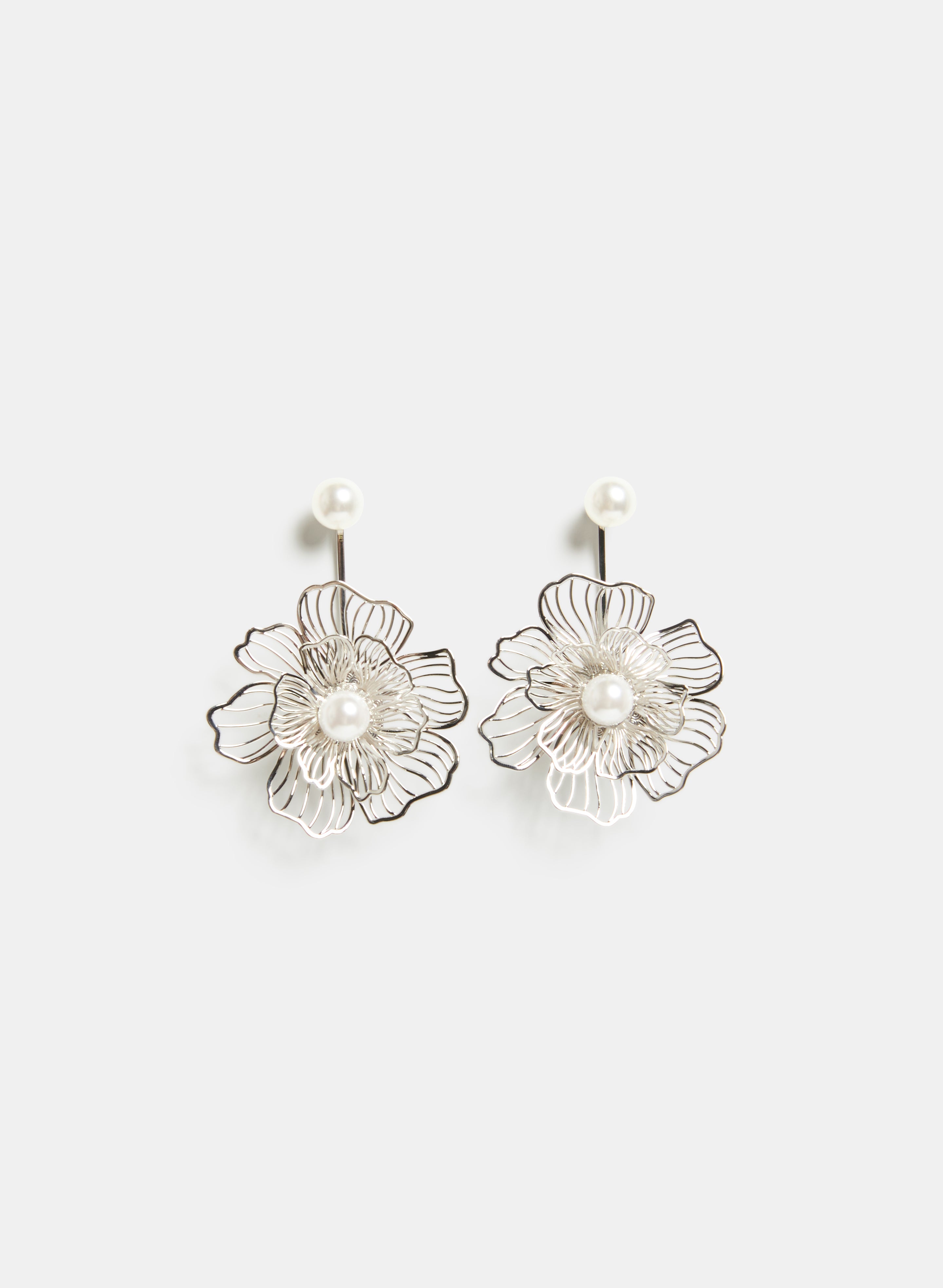 Elegant Floral Pearl Earrings for Women - Vintage Dangle Drop Earrings for Wedding, Party & Special Occasions