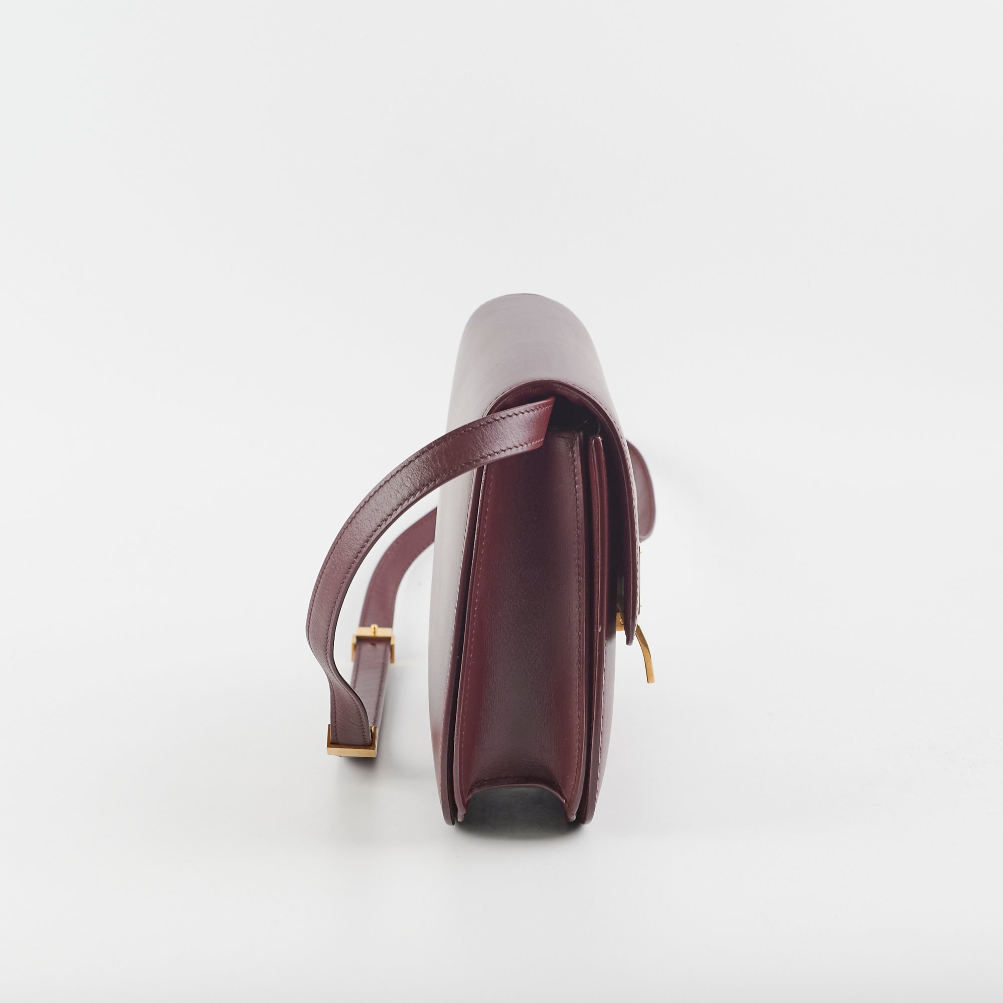 Celine Medium Box Burgundy Leather Crossbody Bag for Women - Luxury Designer Handbag for Work, Travel & Everyday Use