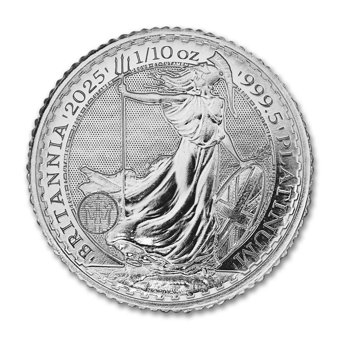 2025 1/10 oz British Platinum Britannia Coin - BU Brilliant Uncirculated Condition with COA | £10 Face Value | Perfect for Investment, Collecting & Gift Giving