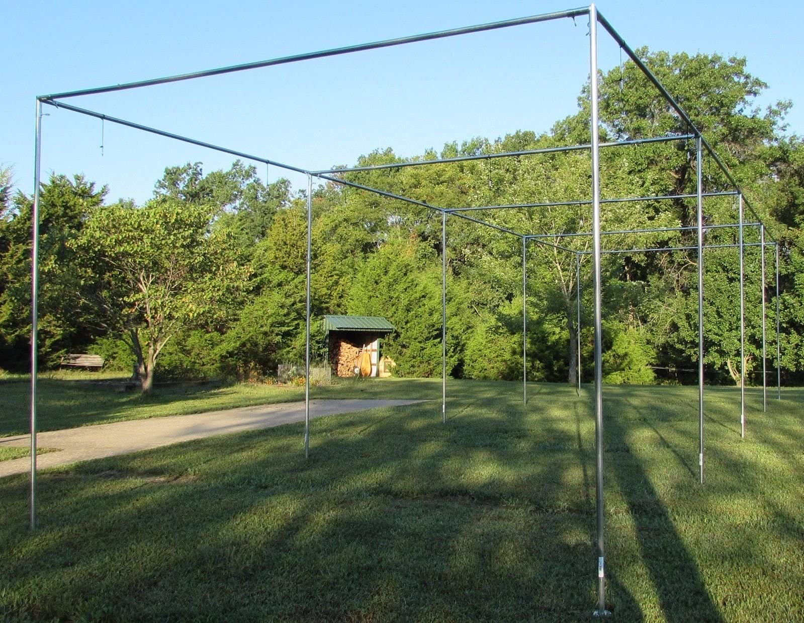 Jones Sports Batting Cage Frame Kit - EZ UP & Down Baseball Softball Practice Frame with/without Net (Poles Sold Separately) | Perfect for Backyard Training, Team Drills & Home Batting Practice
